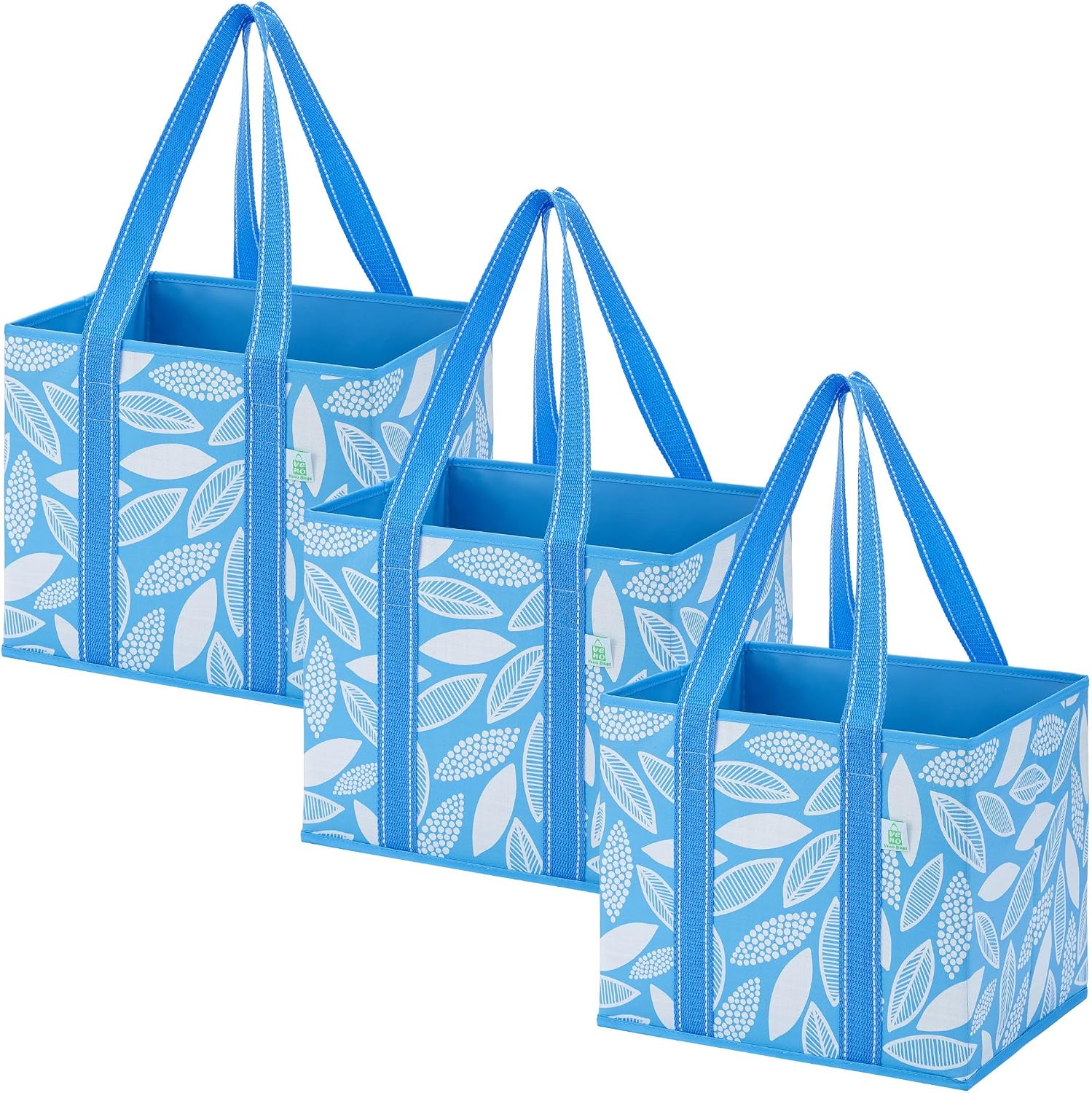 VENO 3 Pack Heavy Duty Reusable Grocery Shopping Bags Utility Tote
