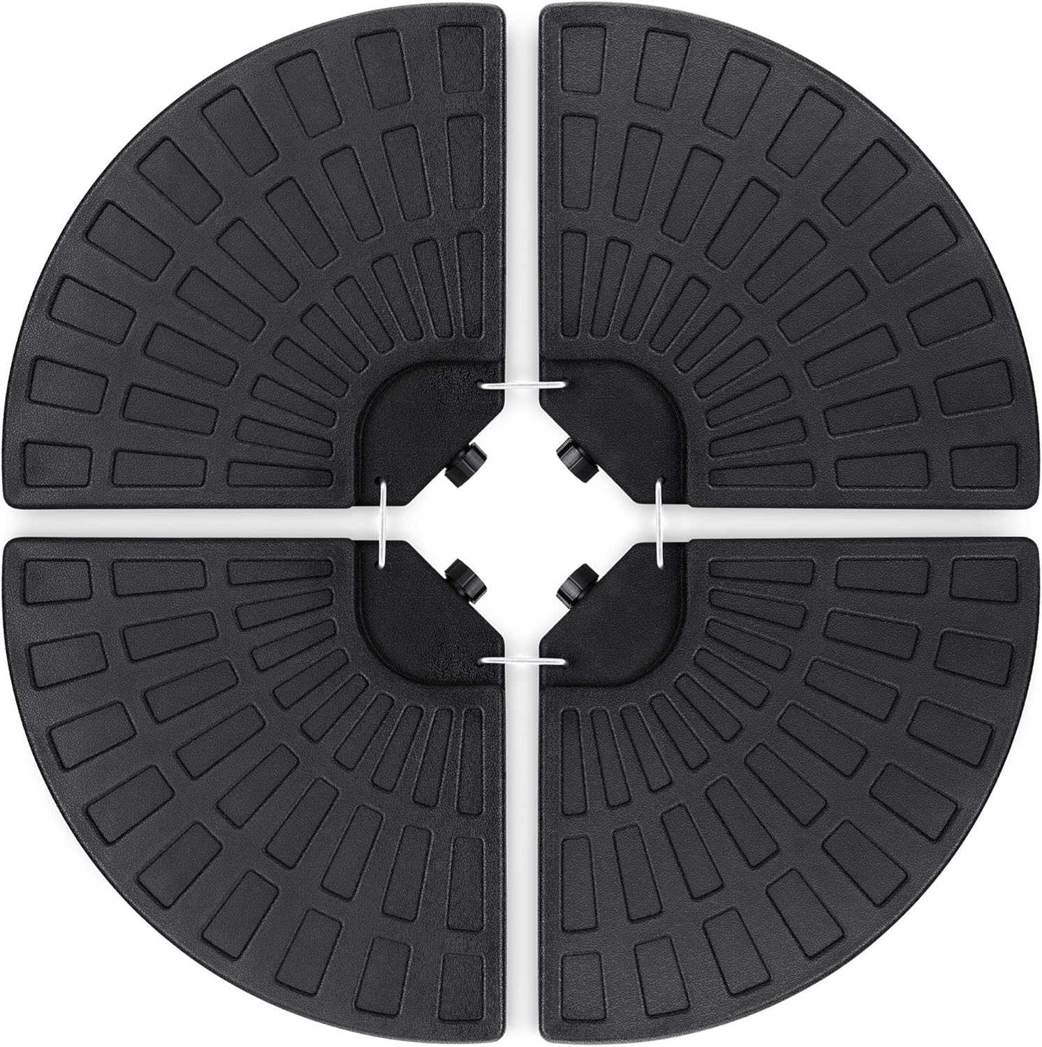 Best Choice Products 4-Piece 158lb Capacity Cantilever Offset Patio Umbrella Circular Base Stand w/Carry Handles, Easy-Fill Spouts, Base Connector Hooks, UV Stability - Black