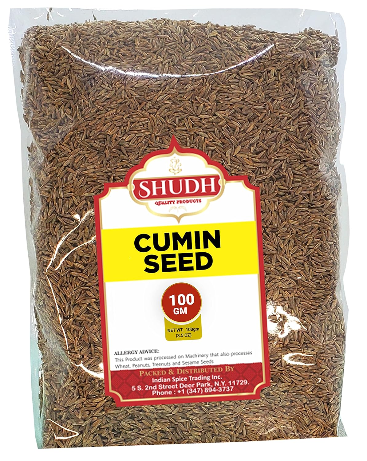 SHUDH CUMIN SEED 3.5 Oz Bag (100gm) | Jeera Whole Indian Spice ~ All Natural | Vegan | Gluten Friendly | NON-GMO | Indian Origin