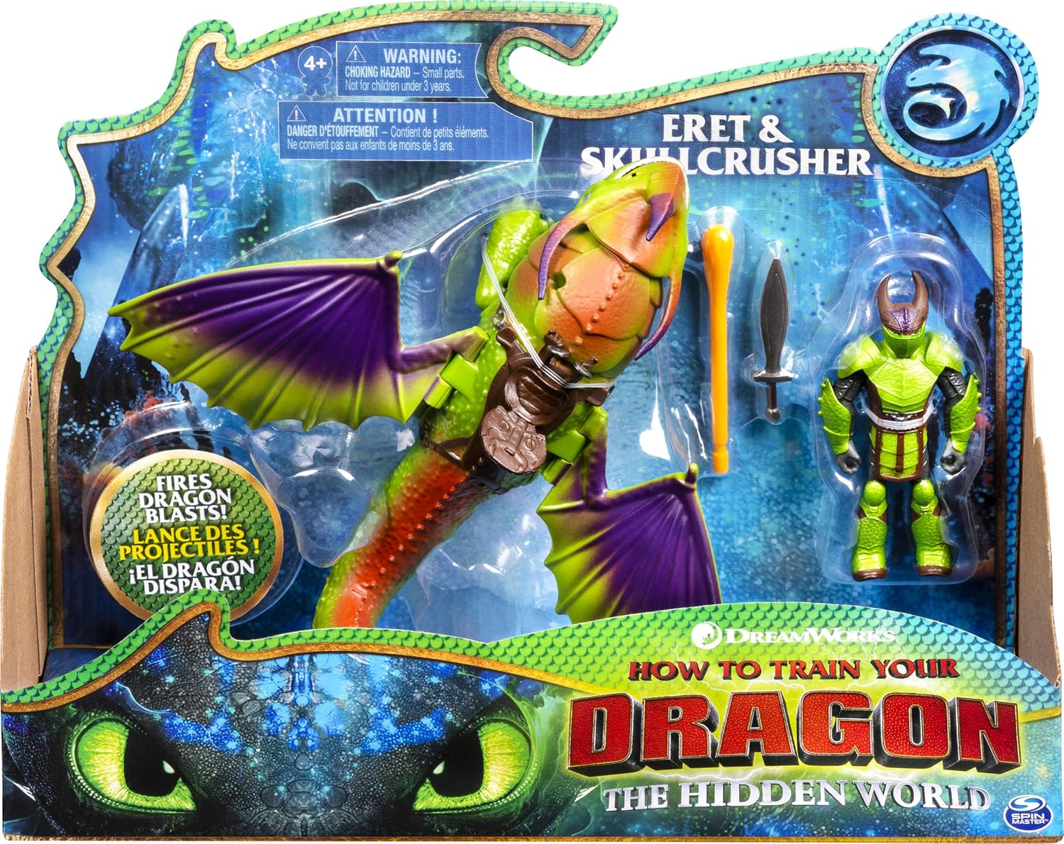 DreamWorks Dragons, Eret & Skullcrusher, Dragon with Armored Viking Figure, for Kids Aged 4 & Up