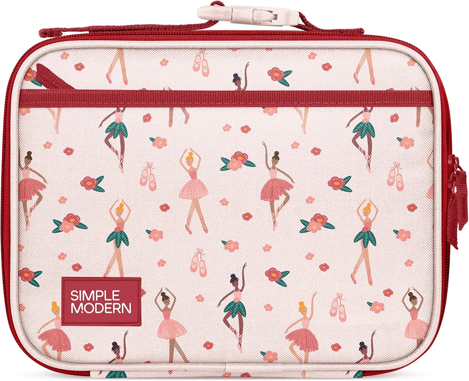 Simple Modern Kids Lunch Box for School | Reusable Insulated Lunch Bag for Toddler, Girl, and Boy | Meal Containers with Exterior & Interior Pockets | Hadley Collection | Pink Ballerina