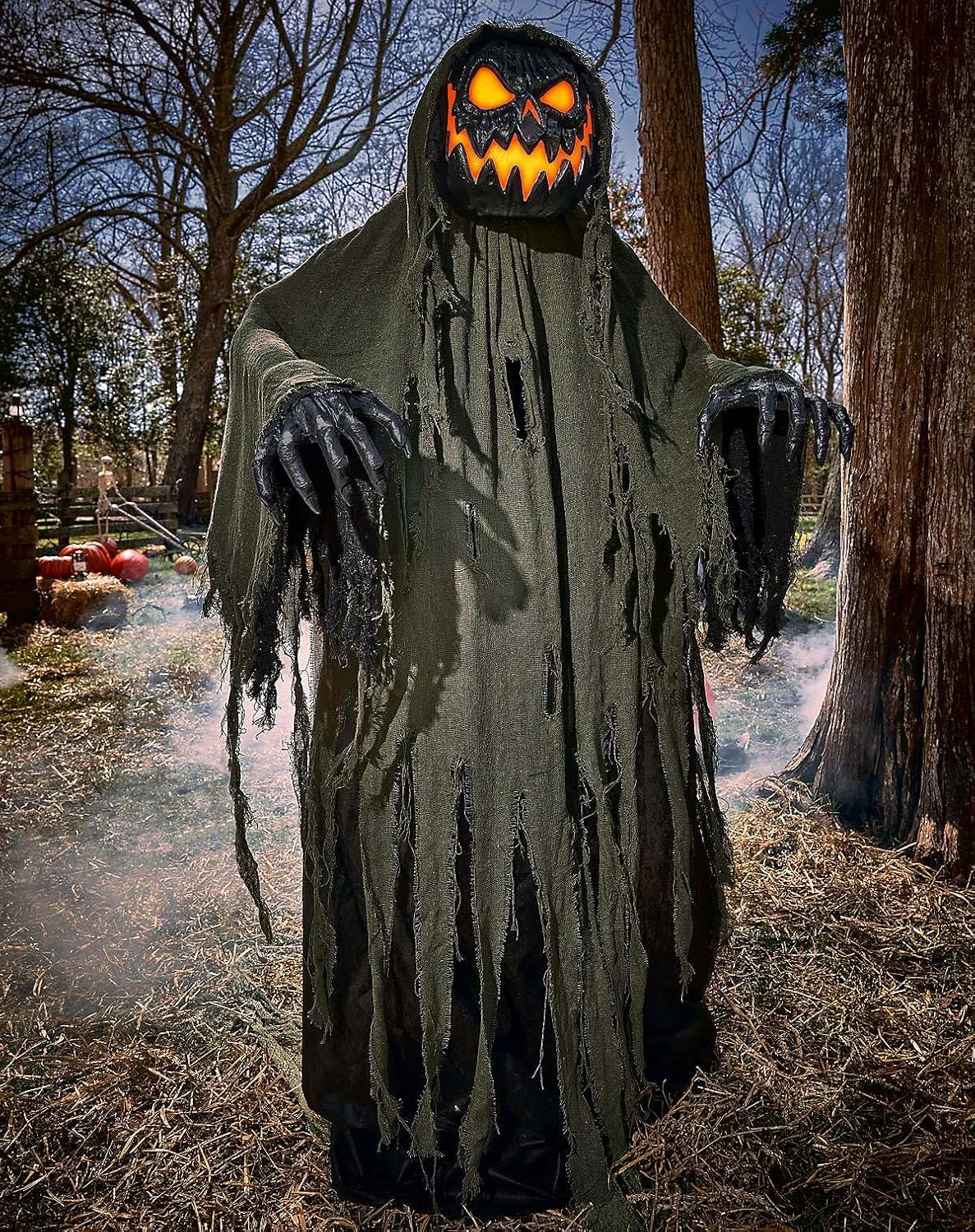 Spirit Halloween 6 Ft Night Terror Animatronic, Scary Animated Decor, Head Motions, LED Eyes