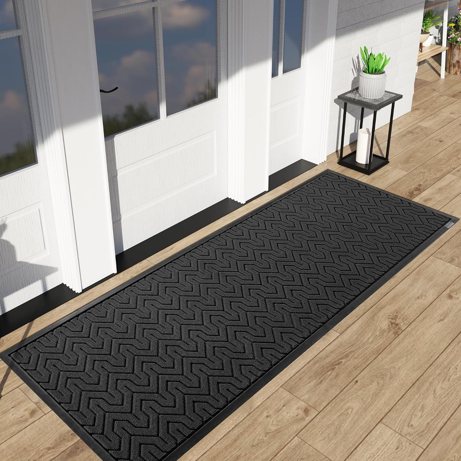 Yimobra Extra Long Indoor Outdoor Mats for Front Door, Black, 72x24