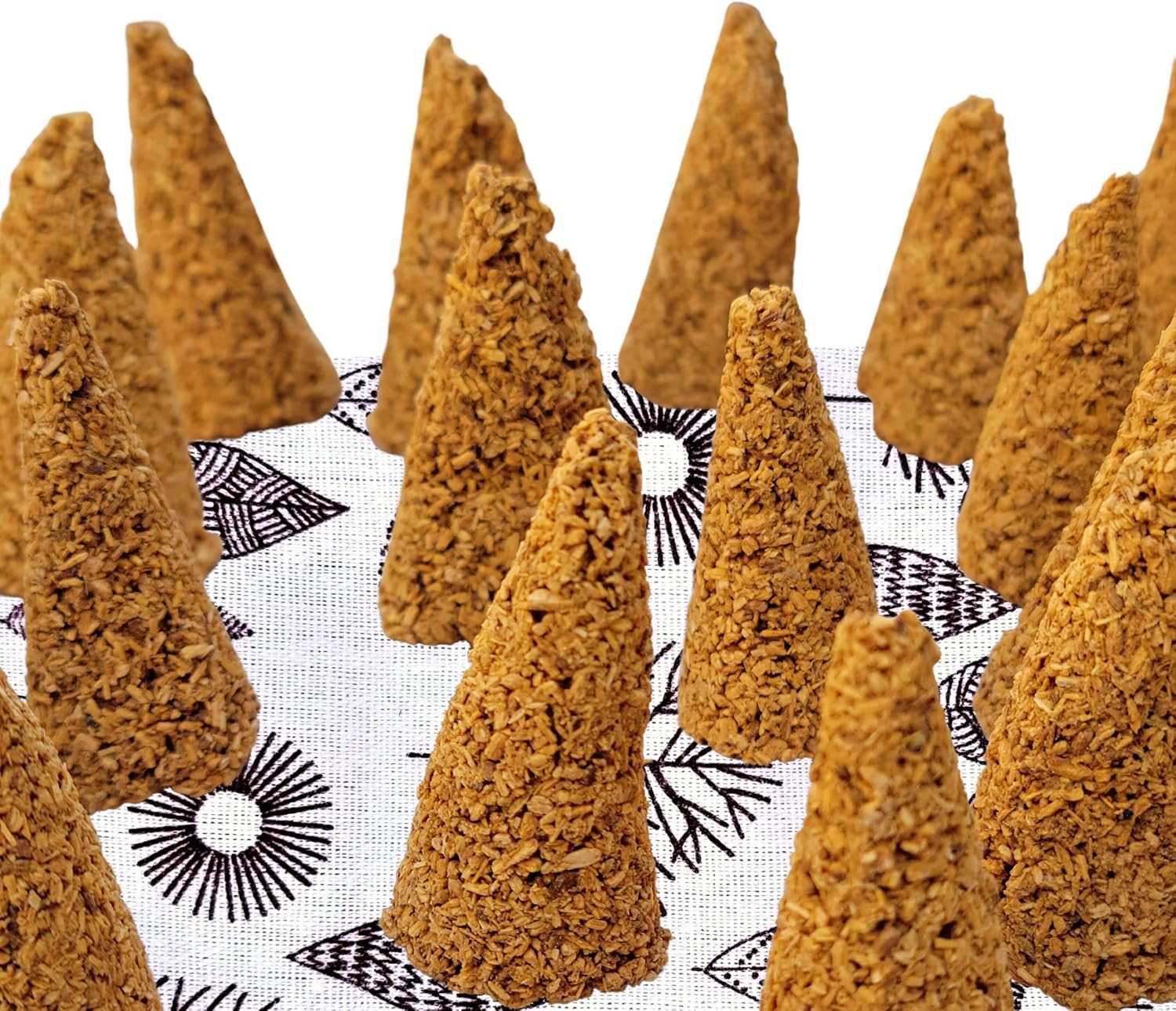 Palo Santo Cones 12 Pack w/Storage Bag, 100% Pure Wood Palo Santo Incense Cones Holy Wood Powder Ground Palo Santo Sticks, Bursera Palo Santo Smudge Cone Incense Bulk Set (Palo Santo Cones - 12)
