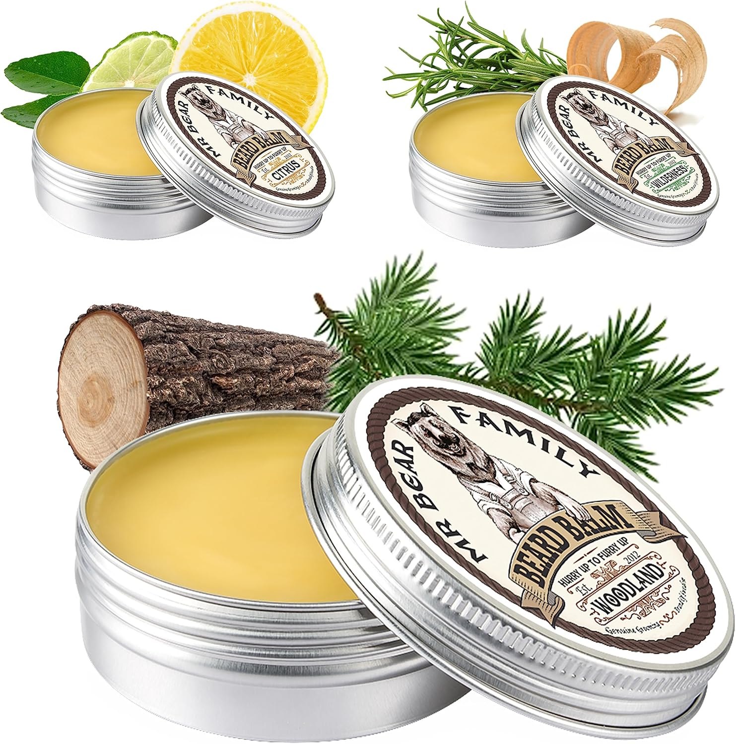 Beard Balm Beard Wax for Men – Nourishing Beards Conditioner Beards Moisturiser Contains Shea Butter + Beeswax + Jojoba Oil – Scented Mustache Softener Styling Balm (Woodland, 60ml)