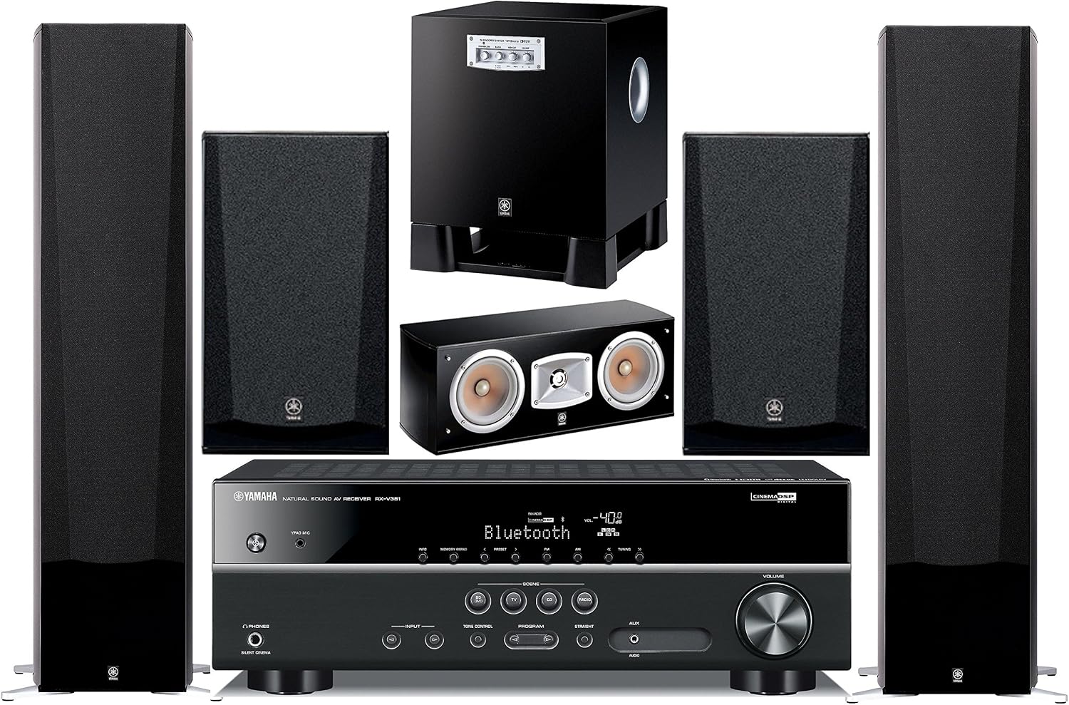 Yamaha 5.1-Channel Wireless Bluetooth 4K 3D A/V Surround Sound Multimedia Home Theater System