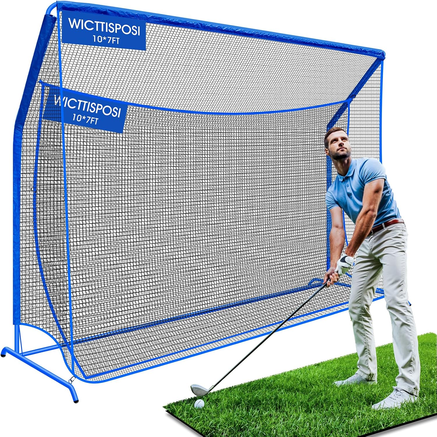 Golf Net with Extra Striking Net, Heavy Duty Golf Practice Hitting Net