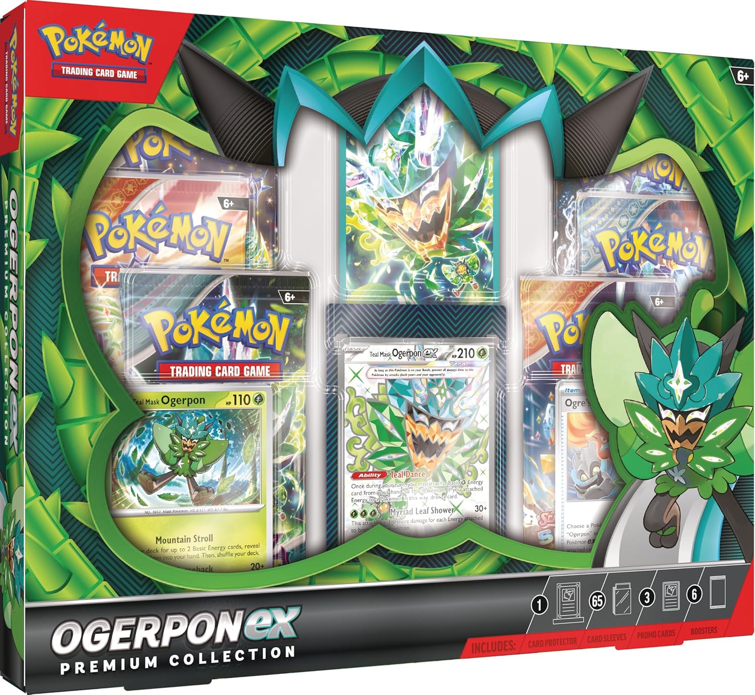 Pokémon TCG: Ogerpon ex Premium Collection (3 Foil Cards & 6 Boosters)