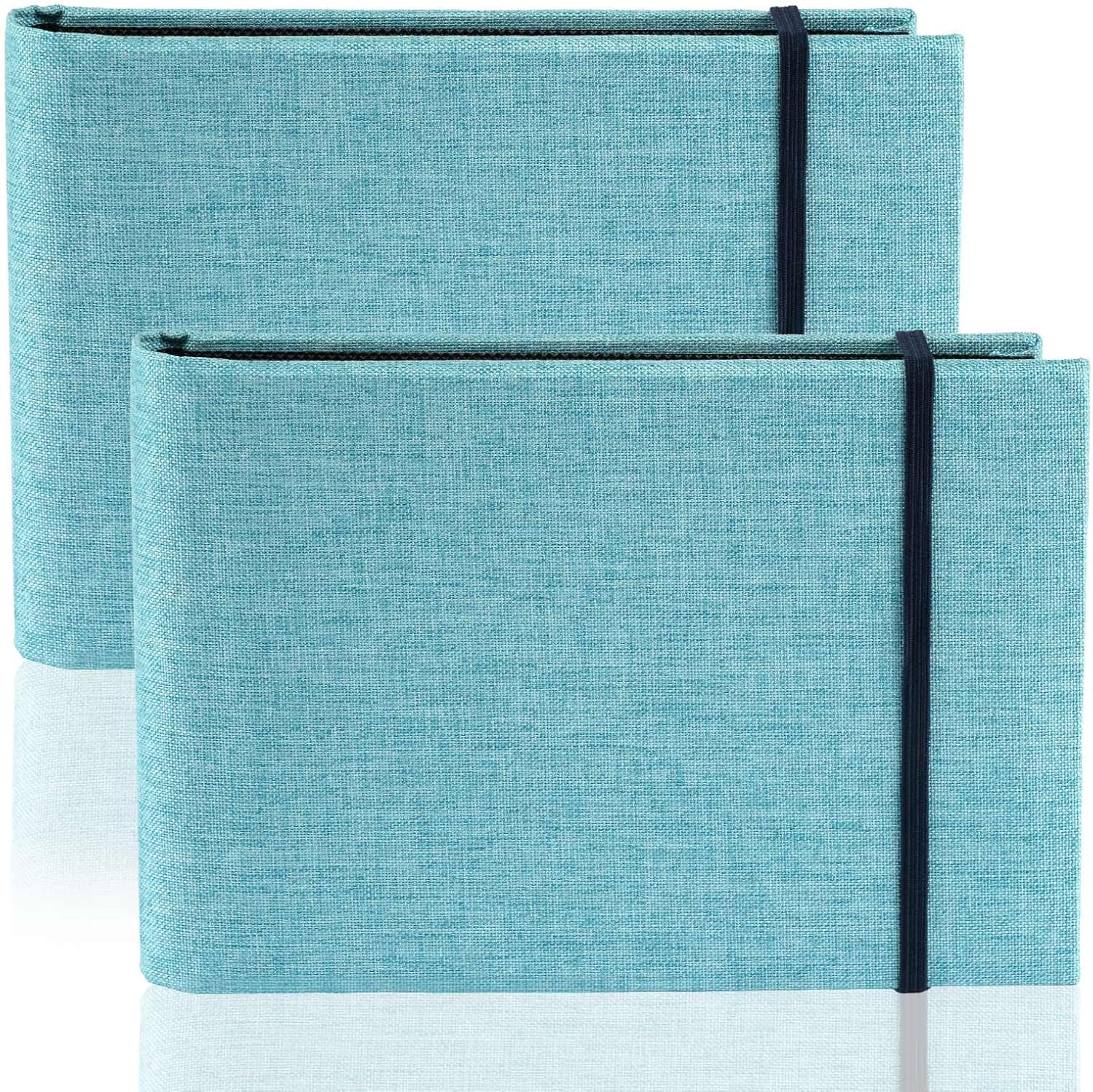 2 Pack Small Photo Albums 6x4, Slip in Photo Album, 200 Pages Photo Album Books, Mini Photo Book with Linen Cover for Birthday Wedding Family Travel Anniversary, Blue