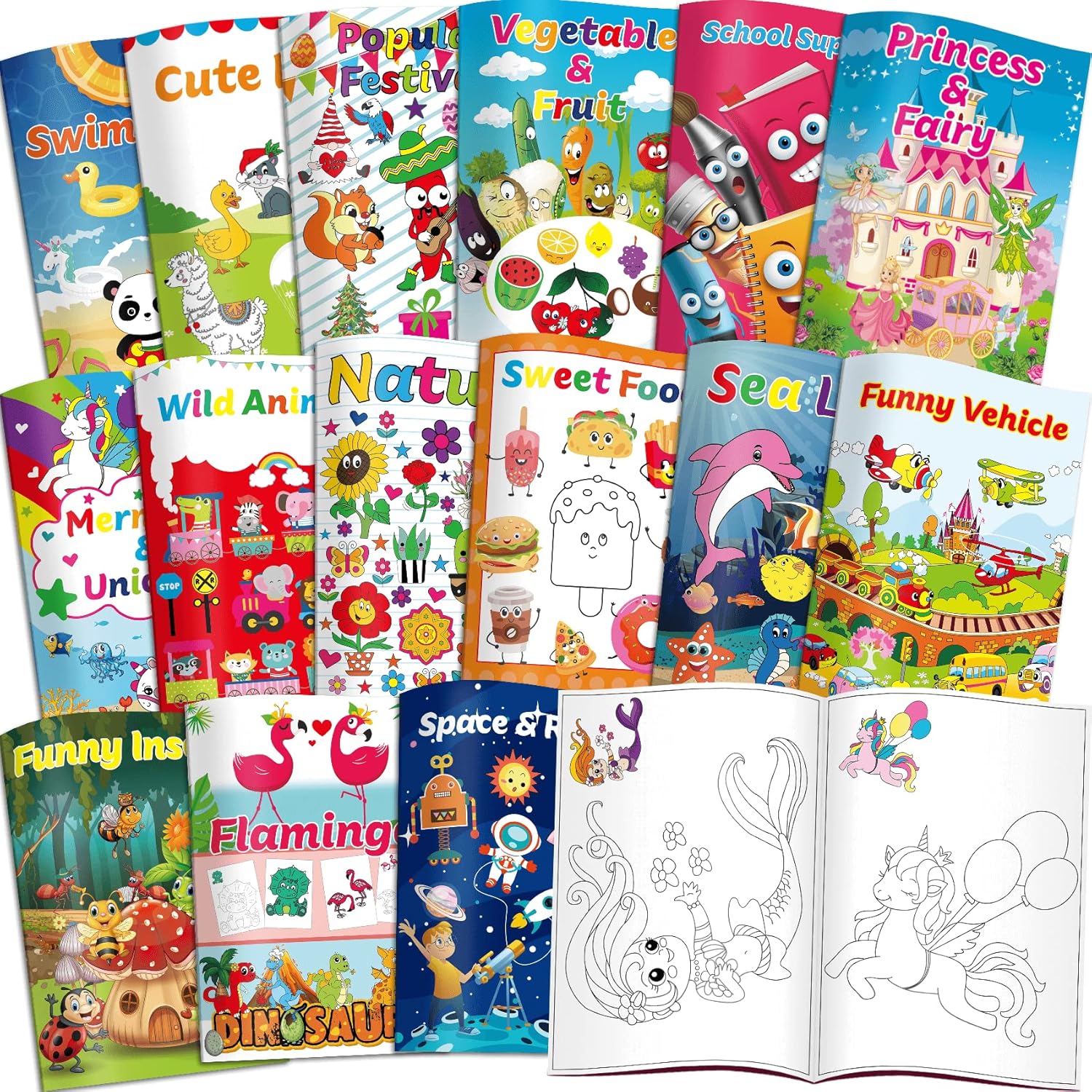 15Pack Bulk Coloring Books (5.9 * 8.5 inch) for Kids Ages 2-4 4-8, Kids Party Favors Carnival Prizes Goodie Bag Stuffer,Classroom Activity Supplies,Activity Books for Kids