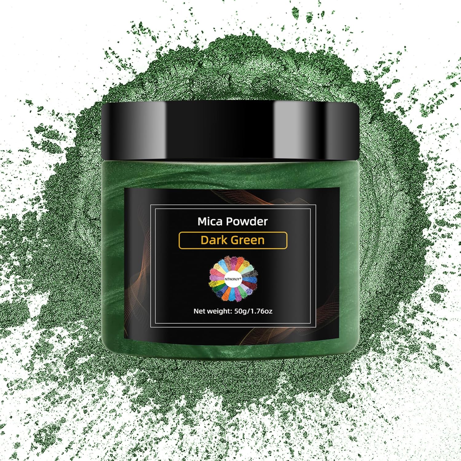 Dark Green Mica Powder for Epoxy Resin,Natural Shimmer Mica Powder Used for Coloring Resin Artwork, car Spray Paint, Candles, soap, Eye Shadow, Lip Gloss, Nail Polish(50g/1.7oz)