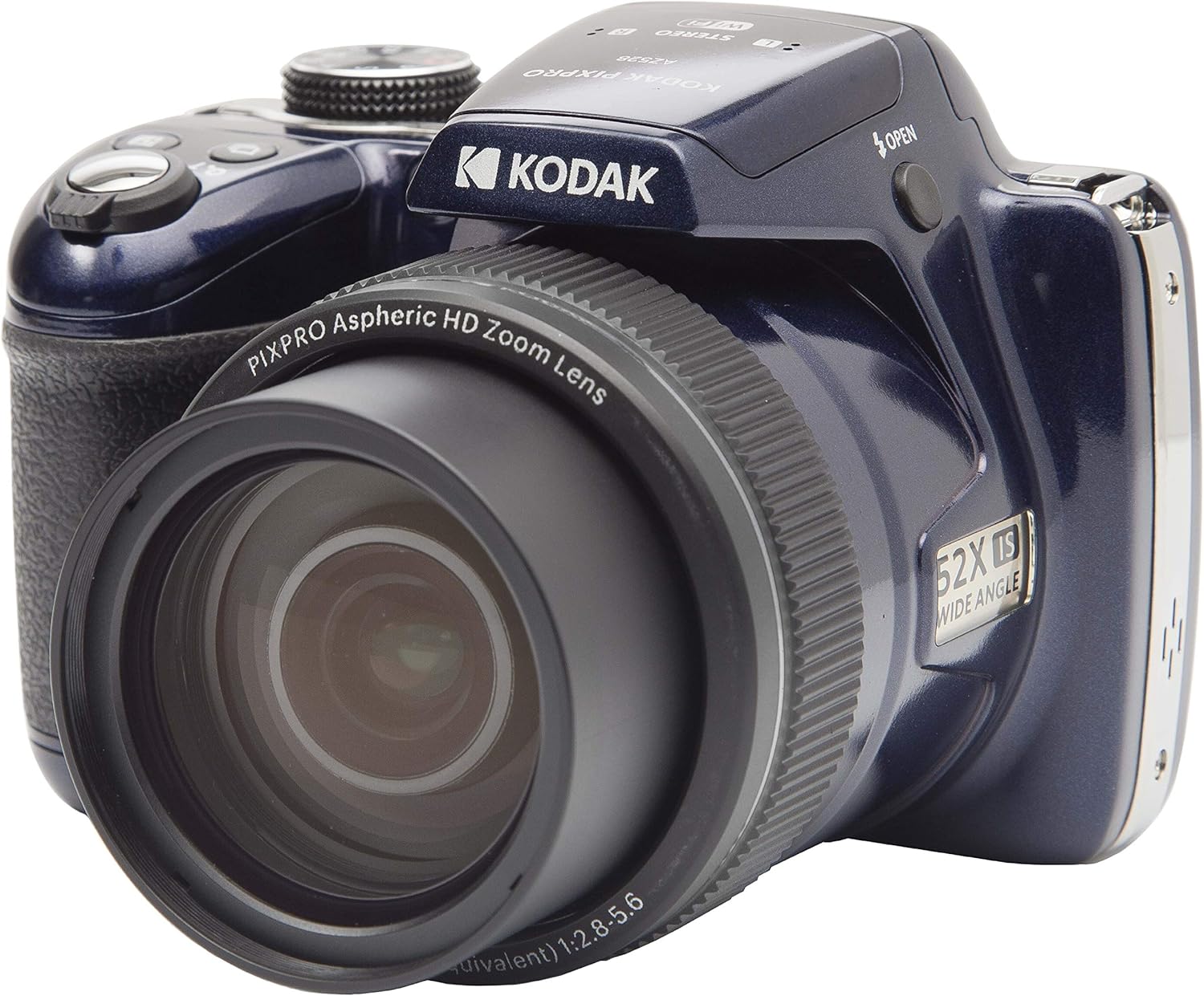 KODAK Pixpro AZ528 - 16 Mpixel Digital Bridge Camera, 52x Optical Zoom, Optical Stabilizer, 3-inch LCD Display, 1080p Full HD Video, Li-Ion Battery - Midnight Blue
