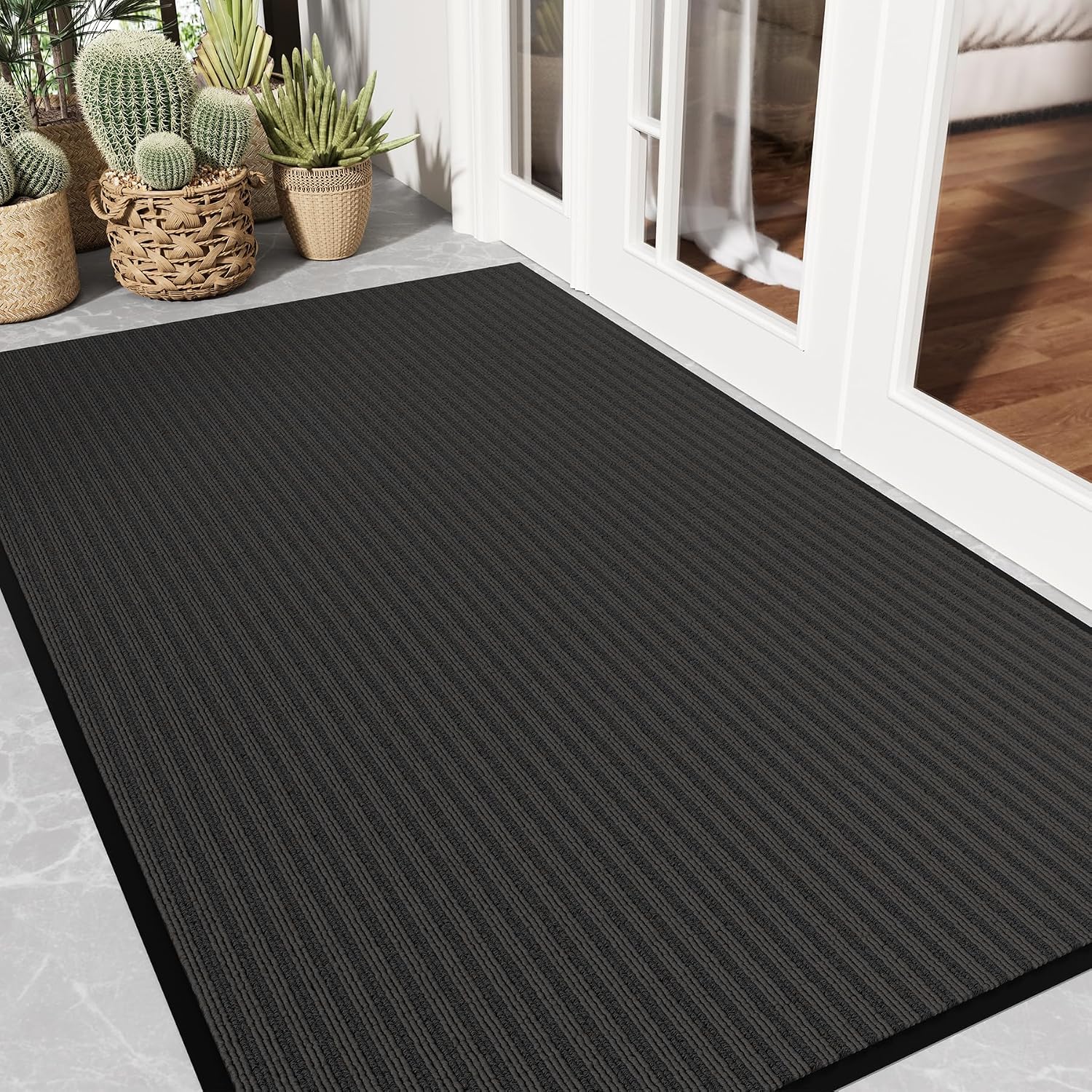 Front Door Mat 3'x5', Non-Slip Heavy Duty Indoor Outdoor Doormat