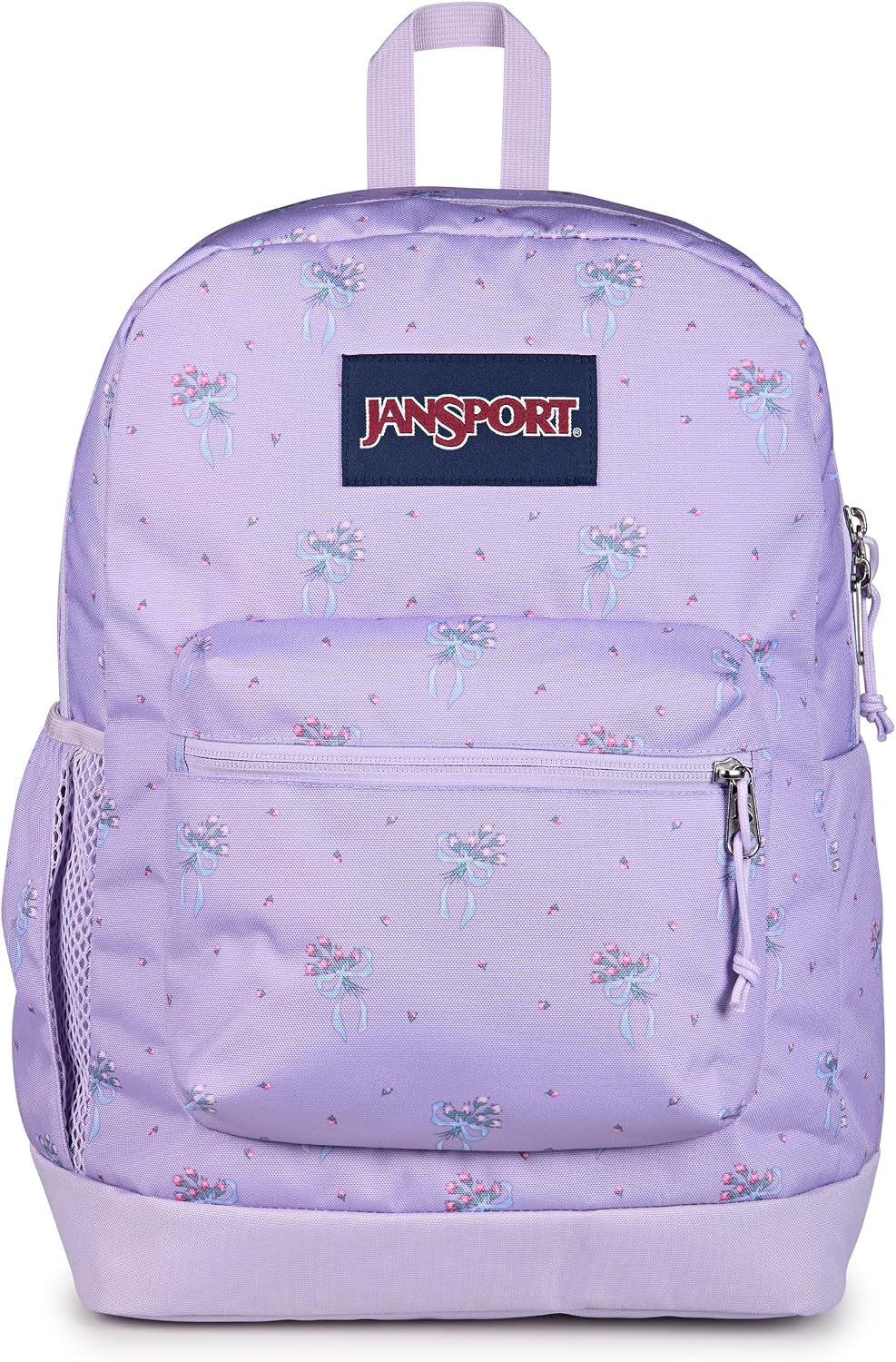 JanSport Cross Town Plus Backpack - Large Main Compartment, Side Water Bottle Pocket, 15-Inch Padded Laptop Sleeve - Pastel Petals - Lilac