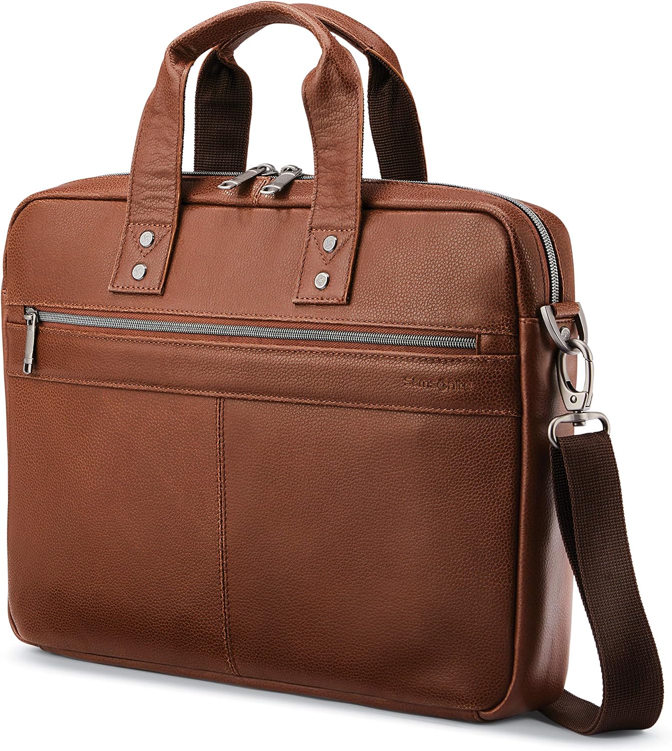 Samsonite Men's Cognac Leather Briefcase