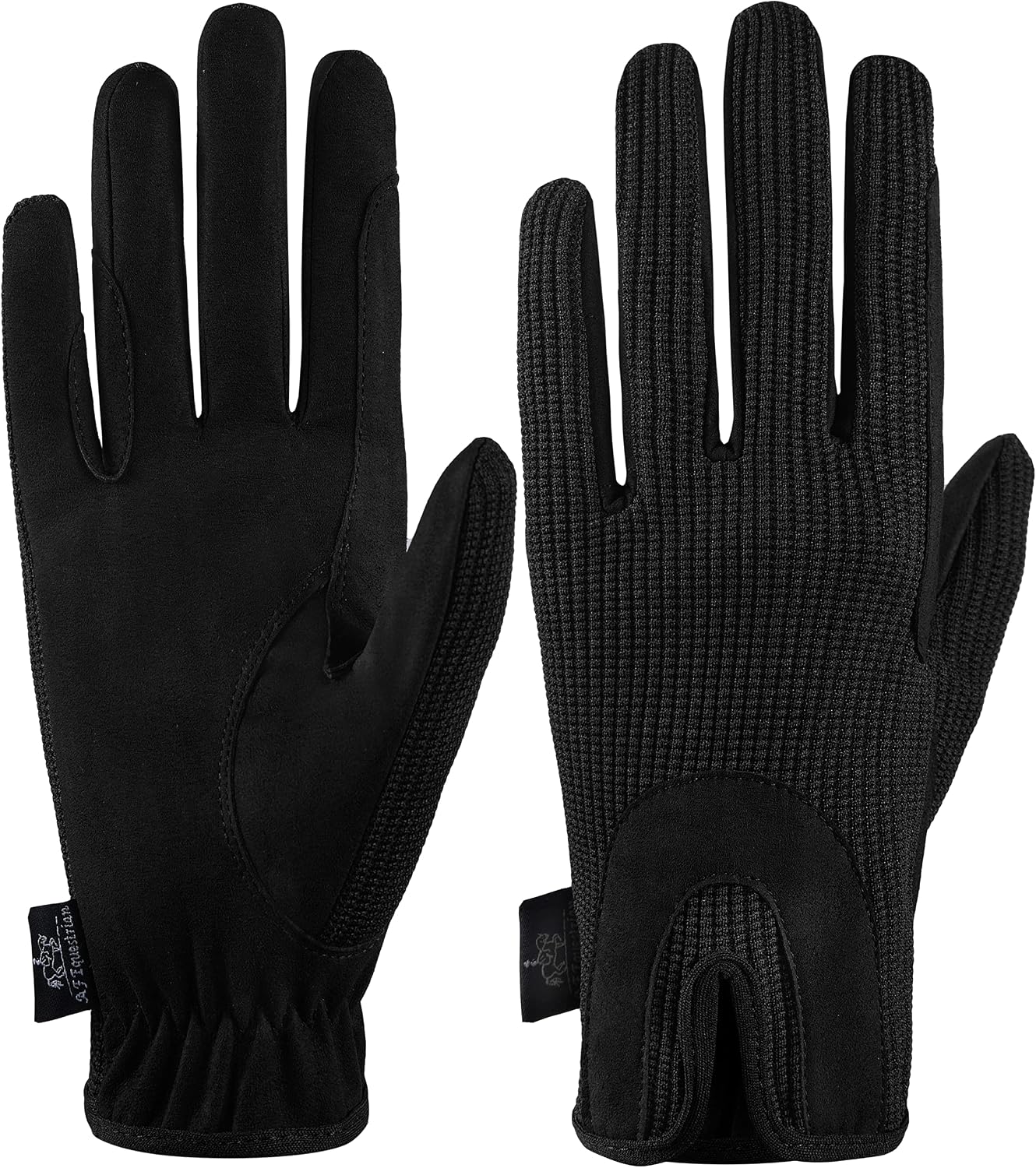 All Day Horse Riding Gloves Ladies Dublin Track Fabric Gloves Leather Equestrian