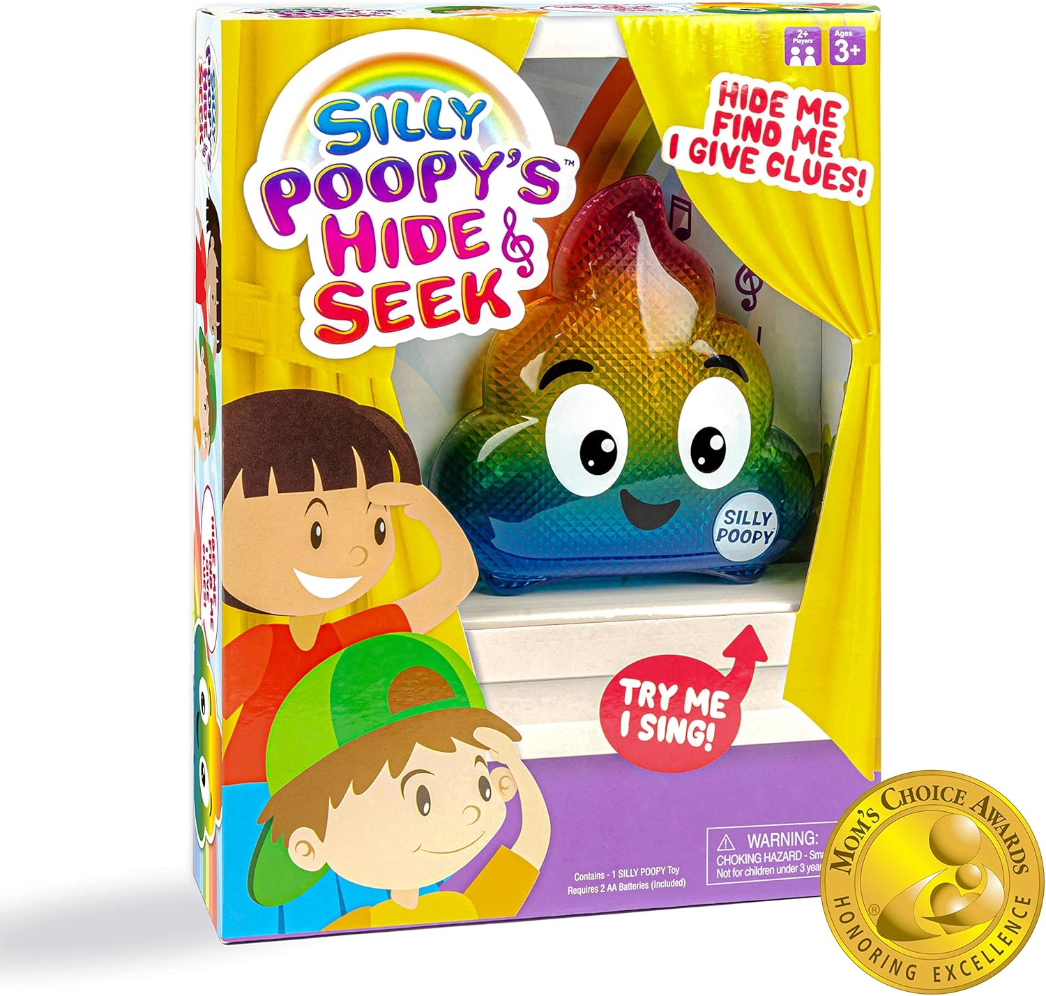 WHAT DO YOU MEME? Silly Poopy's Hide & Seek - The Talking, Singing Rainbow Poop Toy to Encourage Active Play for Kids Ages 3 Years and Up