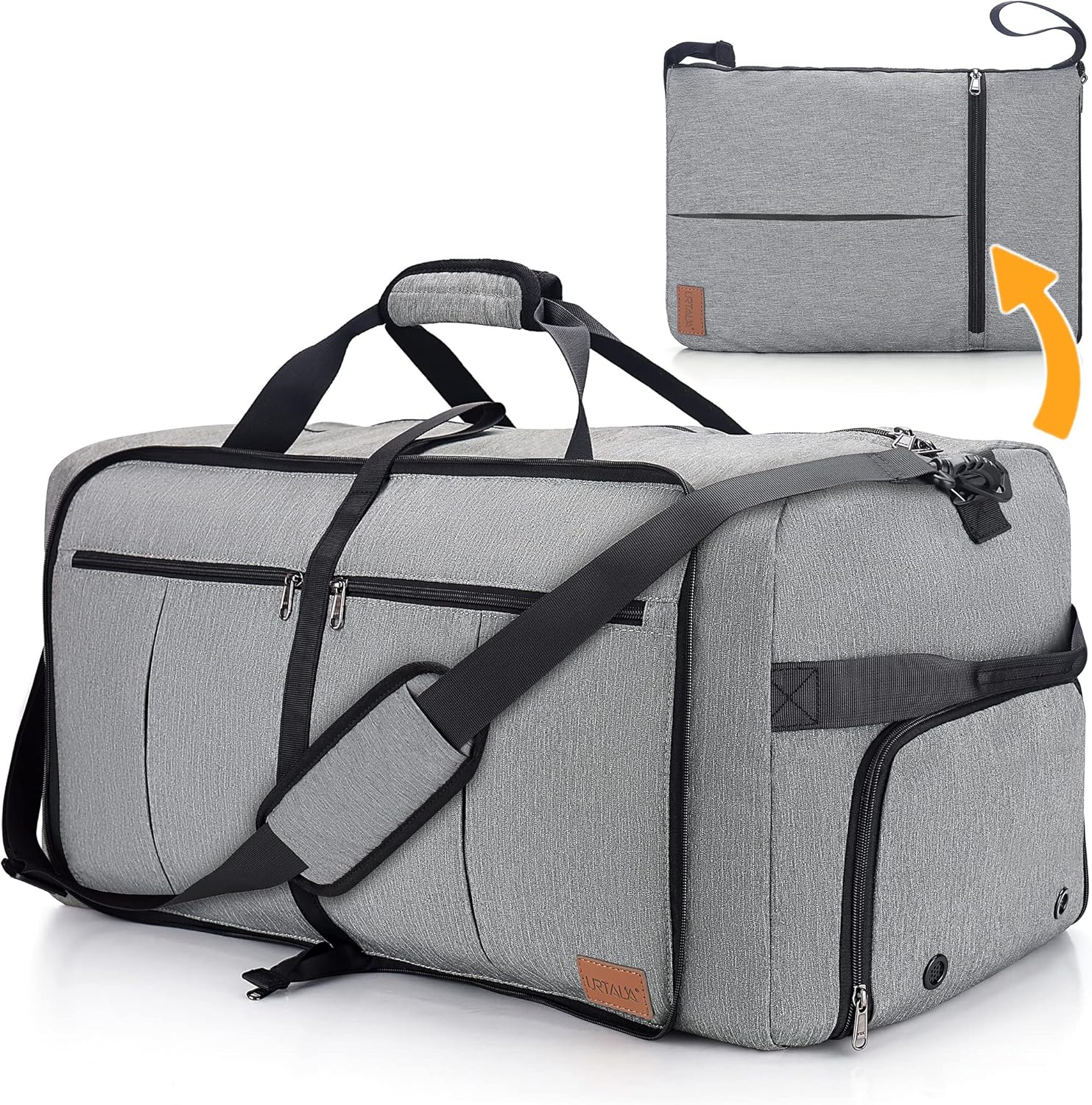 Urtala Travel Bag for Men & Women, 100L Foldable Duffel Bag Holdall Tote Carry on Luggage Weekend Overnight Bag with Shoe Compartment & Shoulder Strap, Lightweight Waterproof