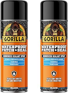 Gorilla Waterproof Patch & Seal Rubberized Sealant Spray; Black; 16oz (Pack of 2)