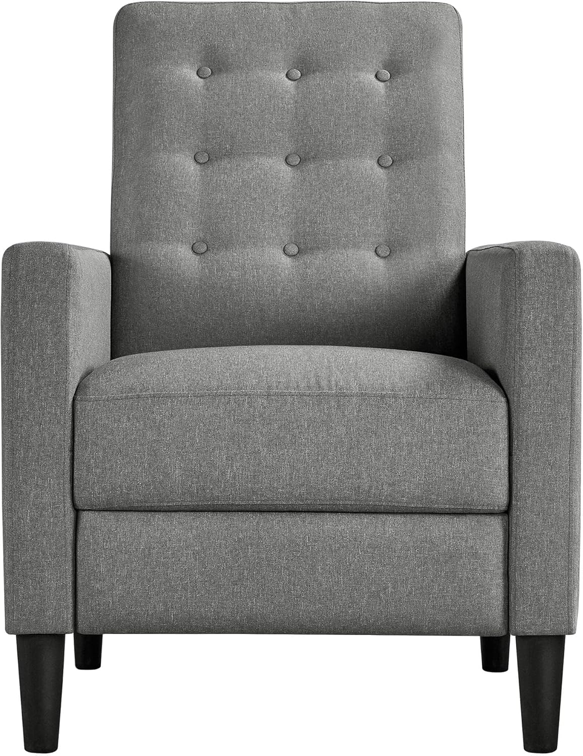 Yaheetech Grey Modern Recliner Chair Adjustable Reclining Armchair Upholstered Sofa Couch with Soft Padded Seat for Home or Bedroom