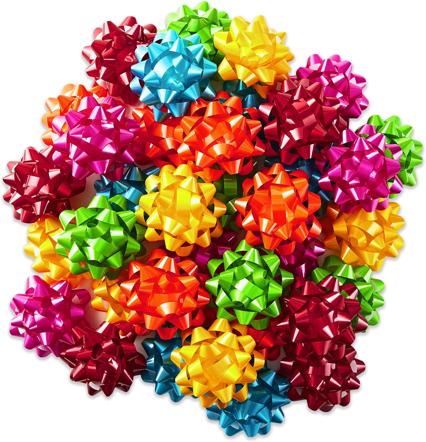 Hallmark Bright Gift Bow Assortment (36 Bows) Red, Pink, Orange, Green, Teal, Yellow for Birthdays, Weddings, Baby / Bridal Showers, Christmas, Hanukkah