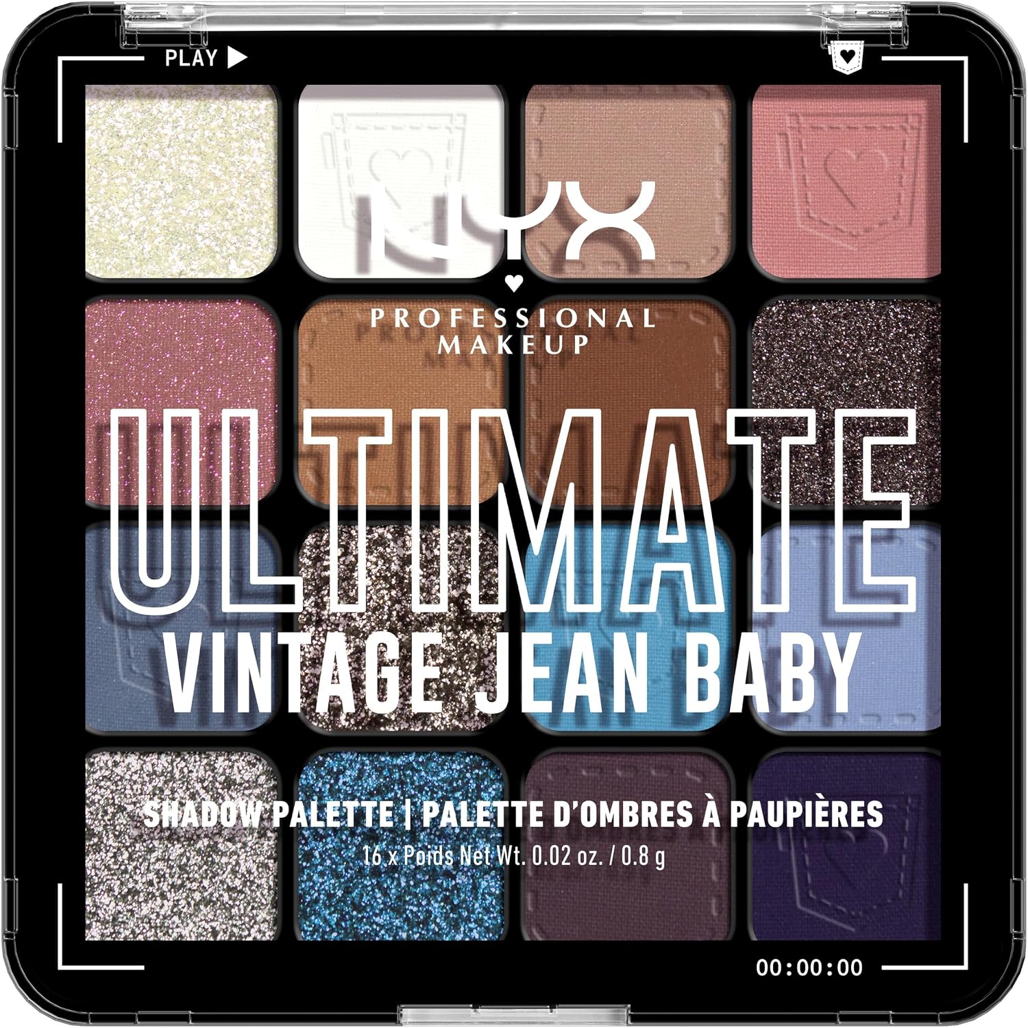 NYX Professional Makeup Eyeshadow Palette Ultimate Shadow Vintage Jean Baby