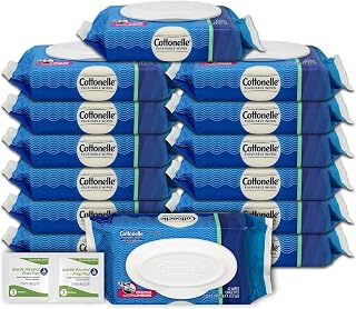 Cottonelle Flushable Wipes: 14 Packs of 42-588 Cottonelle Wipes Flushable Wet Wipes Plus 100 Prep Cleaning Wipes, Bulk Pack, Septic Safe, With Snap Close Resealable Top, Niro Assortment