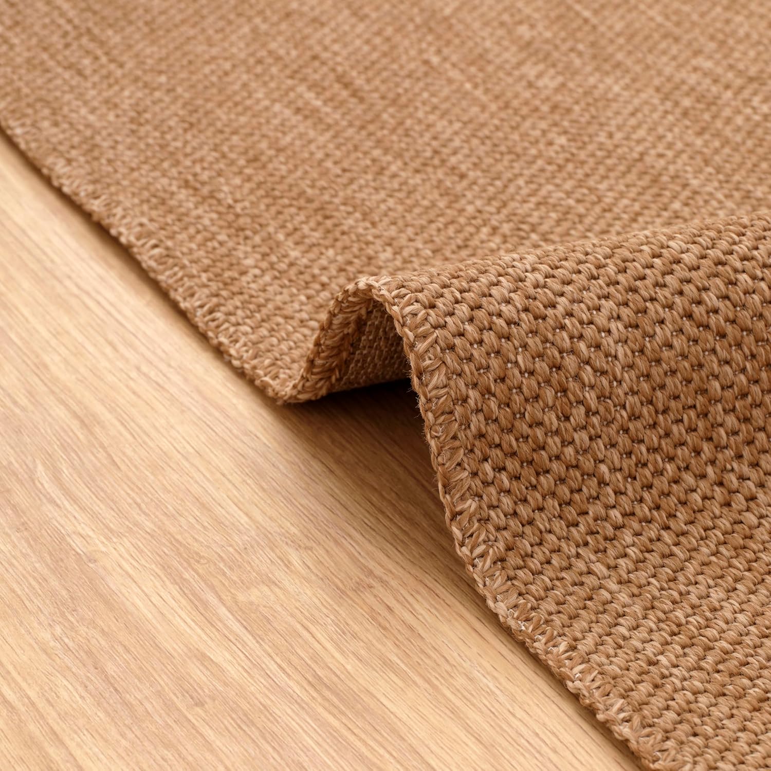 DAPHNE HOME DECOR Jute Area Rug 200x290 cm | Machine Washable Rugs For Indoor, Outdoor, Garden, Kitchen, Bedroom, Dining Room and Living Room | Large Natural Carpet | Woven (Light Brown - Java)