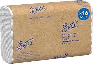 Scott® Multifold Paper Towels (01840), with Absorbency Pockets™, 9.2" x 9.4" sheets, White, Compact Case for Easy Storage, (250 Sheets/Pack, 16 Packs/Case, 4,000 Sheets/Case)
