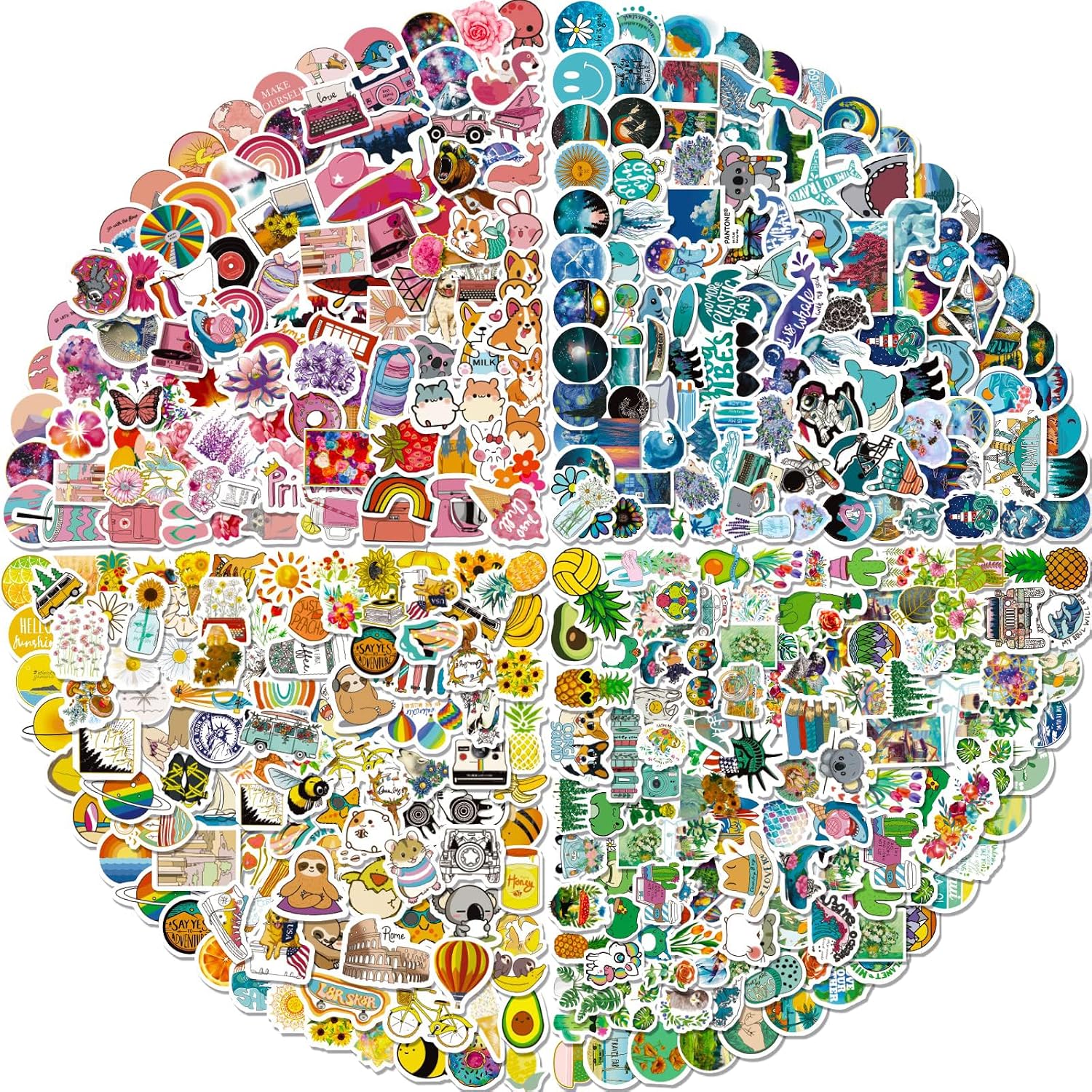 Arme Stickers Pack, 400 PCS Cute Vinyl Stickers for Water Bottles, Art Laptap Stickers for Kids Teens Girls Adults, Waterproof Stickers for Skateboard Notebooks Phone