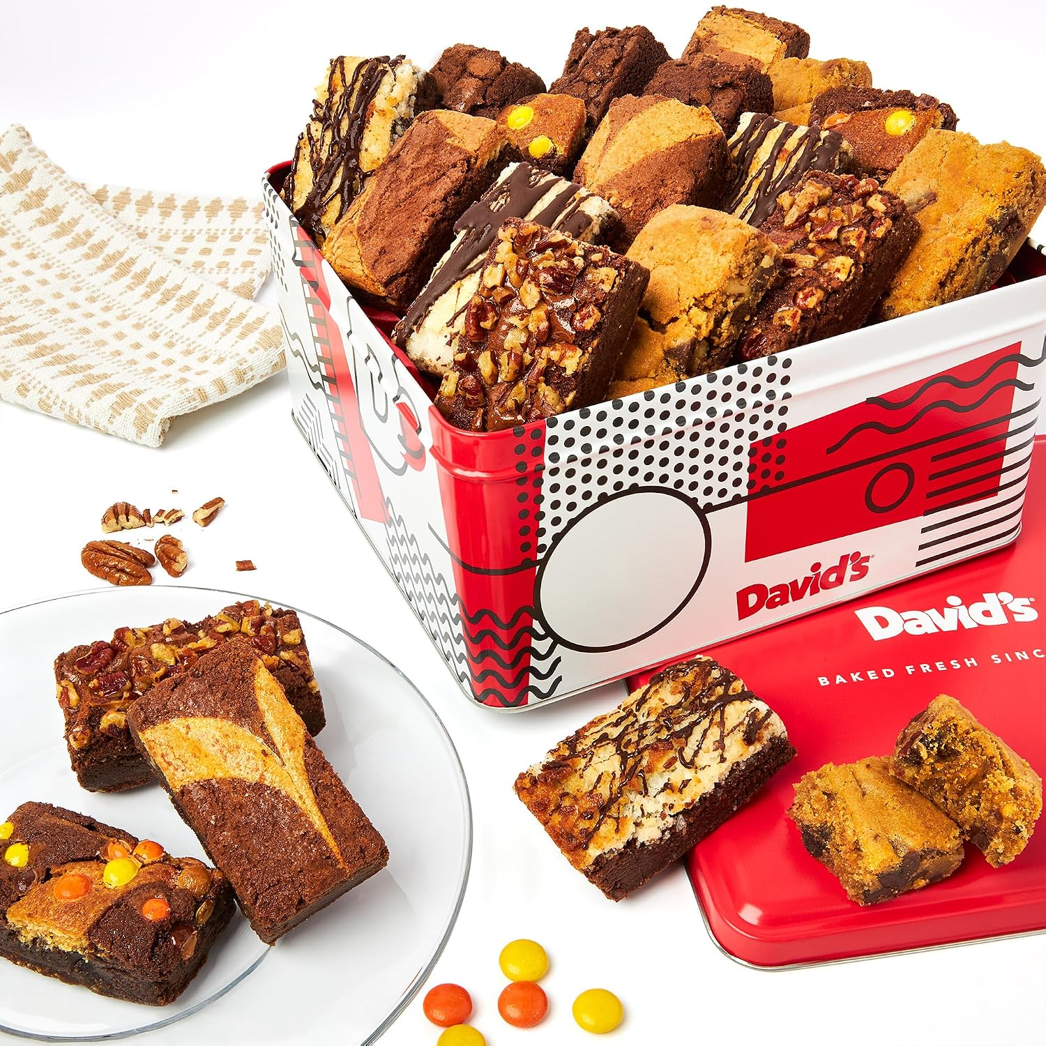 David's Cookies Gourmet Assorted Brownies Gift Tin, 20-Count, 40 oz