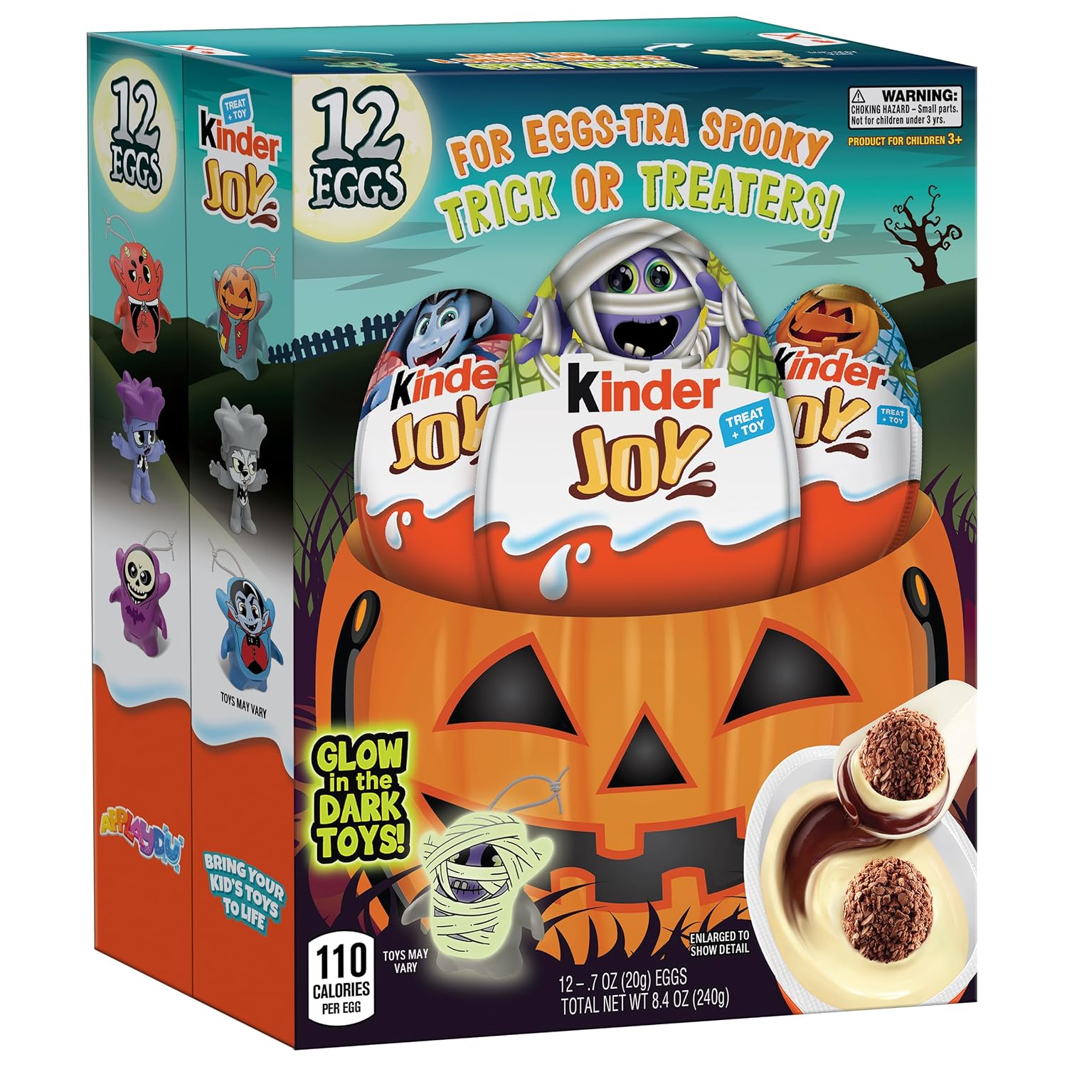 KINDER JOY Sweet Cream Topped with Cocoa Wafer Bites, K12 Count