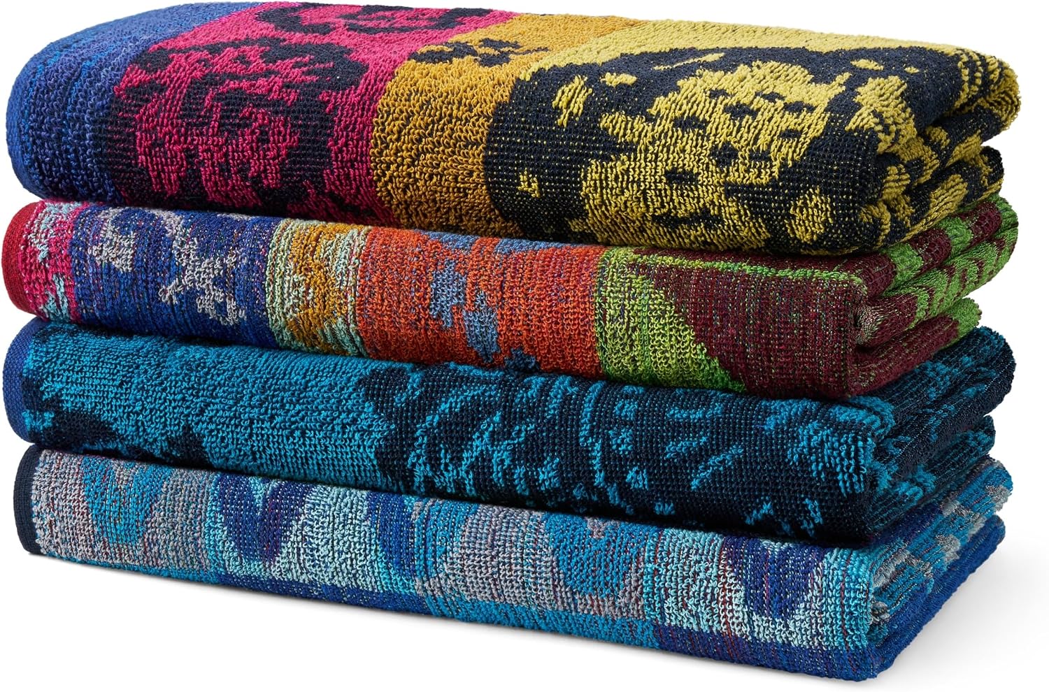 BEN KAUFMAN SALES CO Terry Beach & Pool Towel - Large Cotton Towels for Bath, Gym & More - Soft, Absorbent & Oversized Beach Towel Bundle - Multipack with Assorted Colors - 30” x 60” - Pack of 4