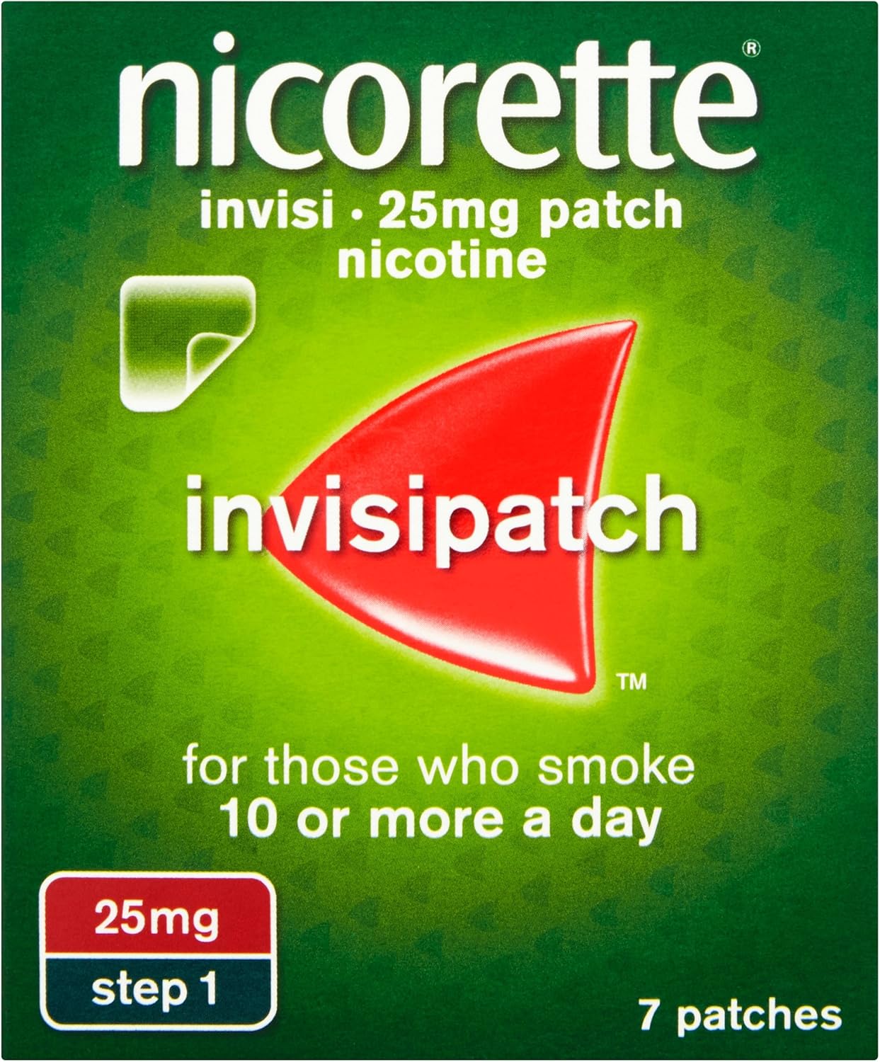 Nicorette InvisiPatch, Step 1 , 25 mg, 7 Nicotine Patches (Stop Smoking Aid)