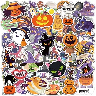 OHOME Halloween Stickers | 100 PCS Halloween Party Favors - Halloween Stickers for Kids - Vinyl Halloween Games Toys Gifts Party Supplies - Kids Halloween Crafts Accessories Treats Bulk for Classroom