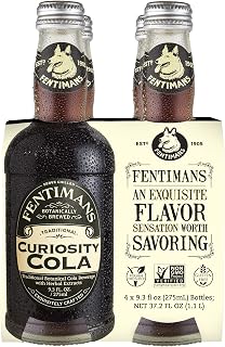 Fentimans Sparkling Curiosity Cola - Healthy Soda, All Natural Craft Soda Pop, Perfect Mixer, Natural Ingredients, Botanically Brewed - 9.3 Fl Oz (Pack of 4)
