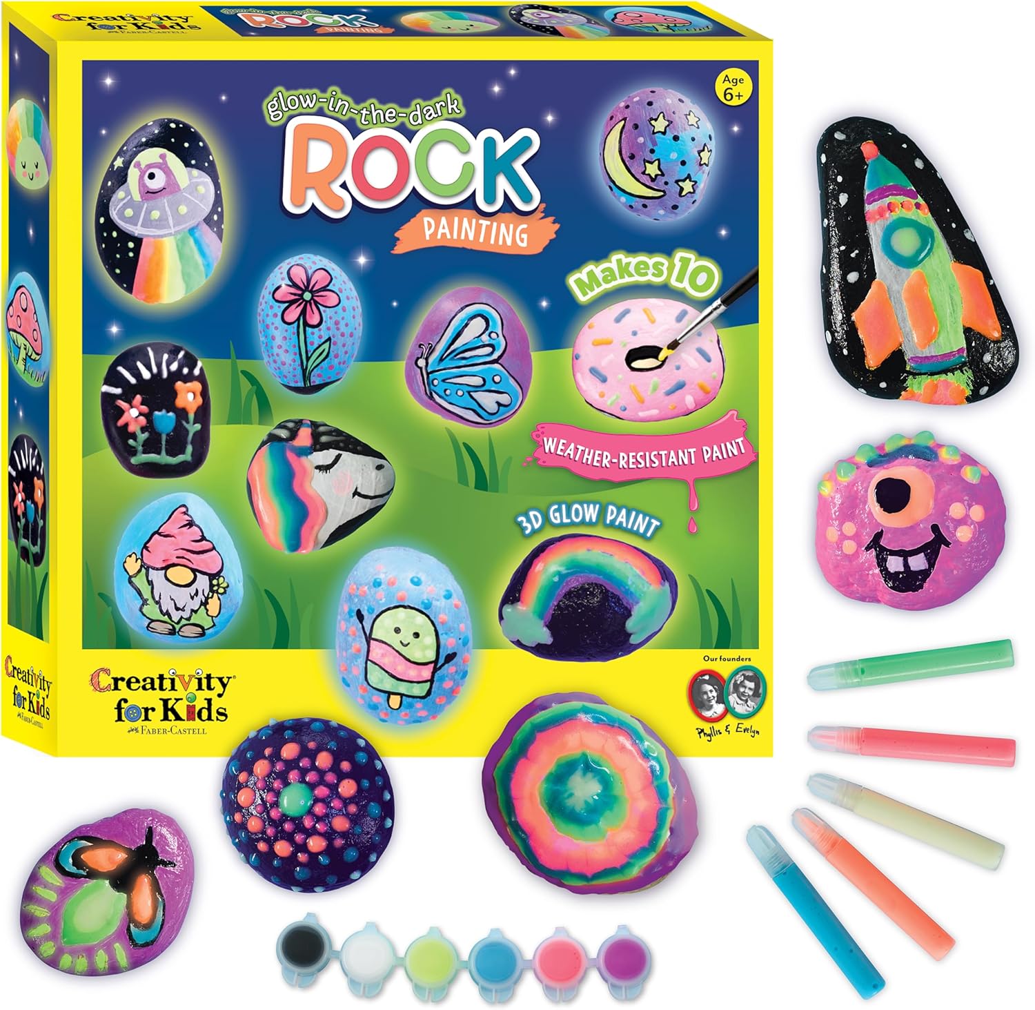 Creativity for Kids Rock Painting Kit - Glow in the Dark Rock Kit: Crafts for Kids, Painting Rocks Arts and Crafts, Kids Gift (Ages 6+)