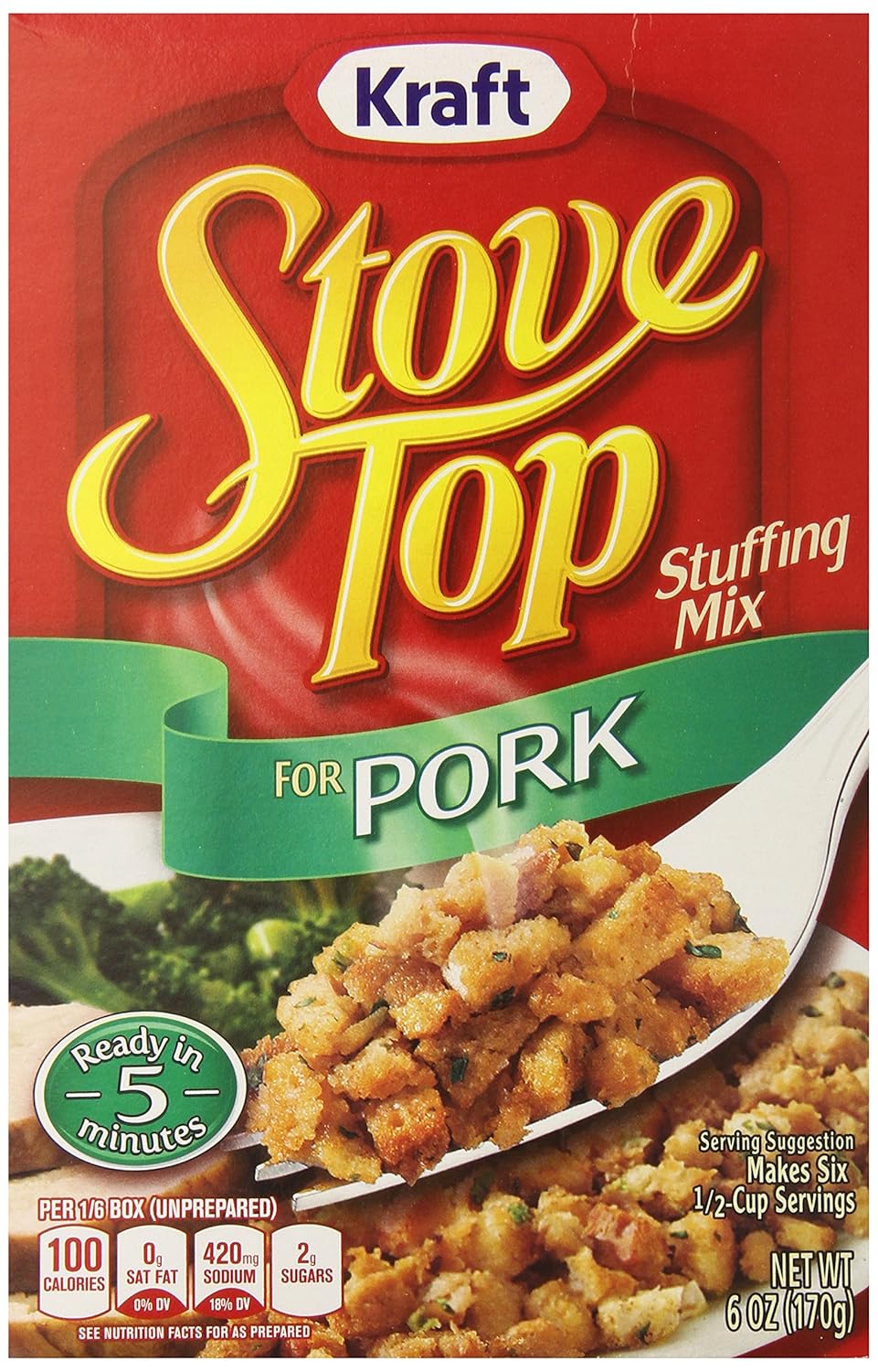 Stove Top Stuffing Mix for Pork 6 oz (Pack of 12)