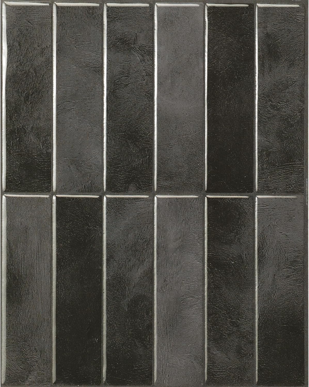 Smart Tiles Peel and Stick Backsplash - 5 Sheets of 11.43''x9'' - 3D Adhesive Peel and Stick Tile Backsplash for Kitchen, Bathroom, Wall Tile, Zaida Black