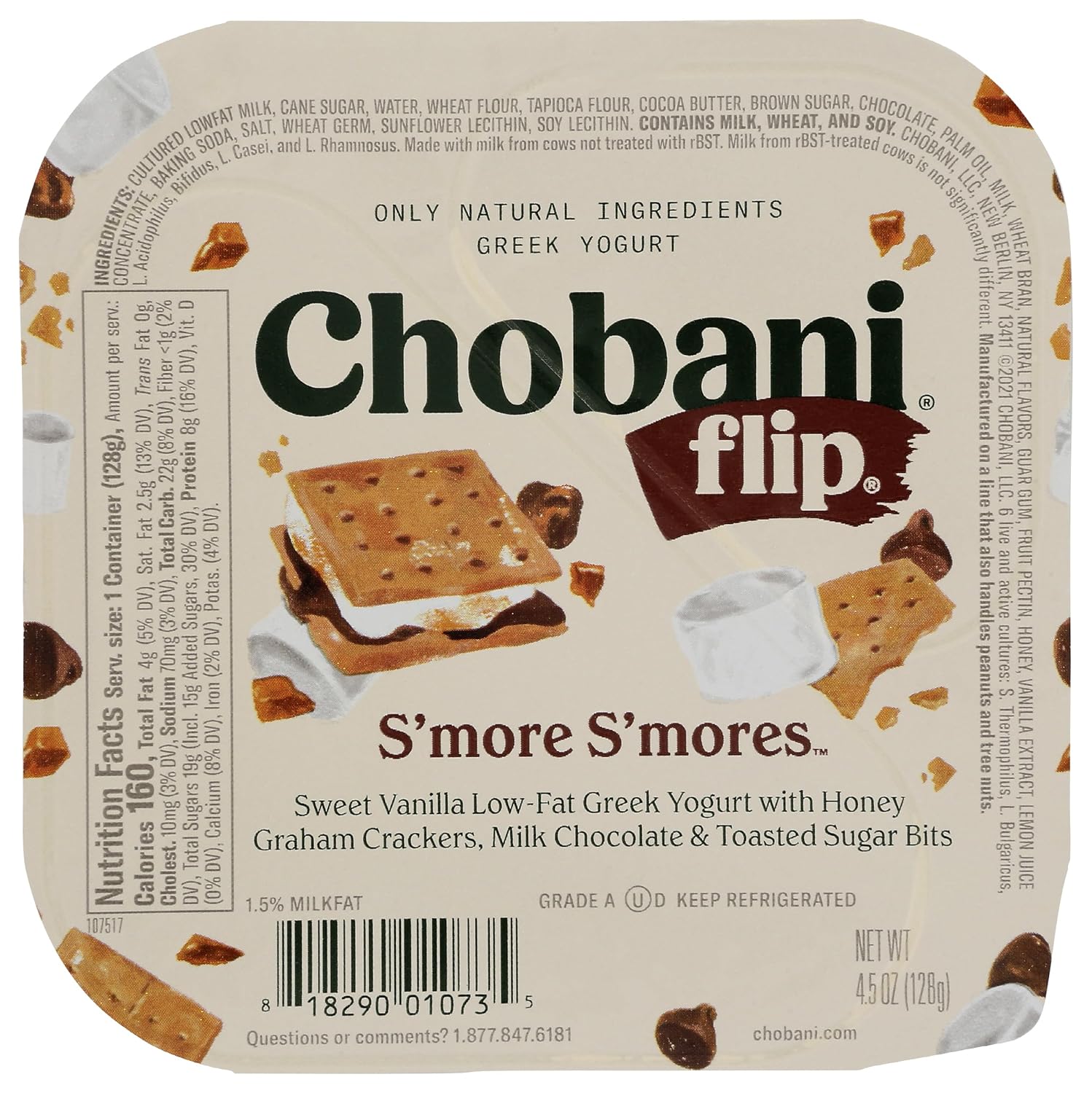 Chobani® Flip® Low-Fat Greek Yogurt Chocolate S'more S'mores 4.5oz