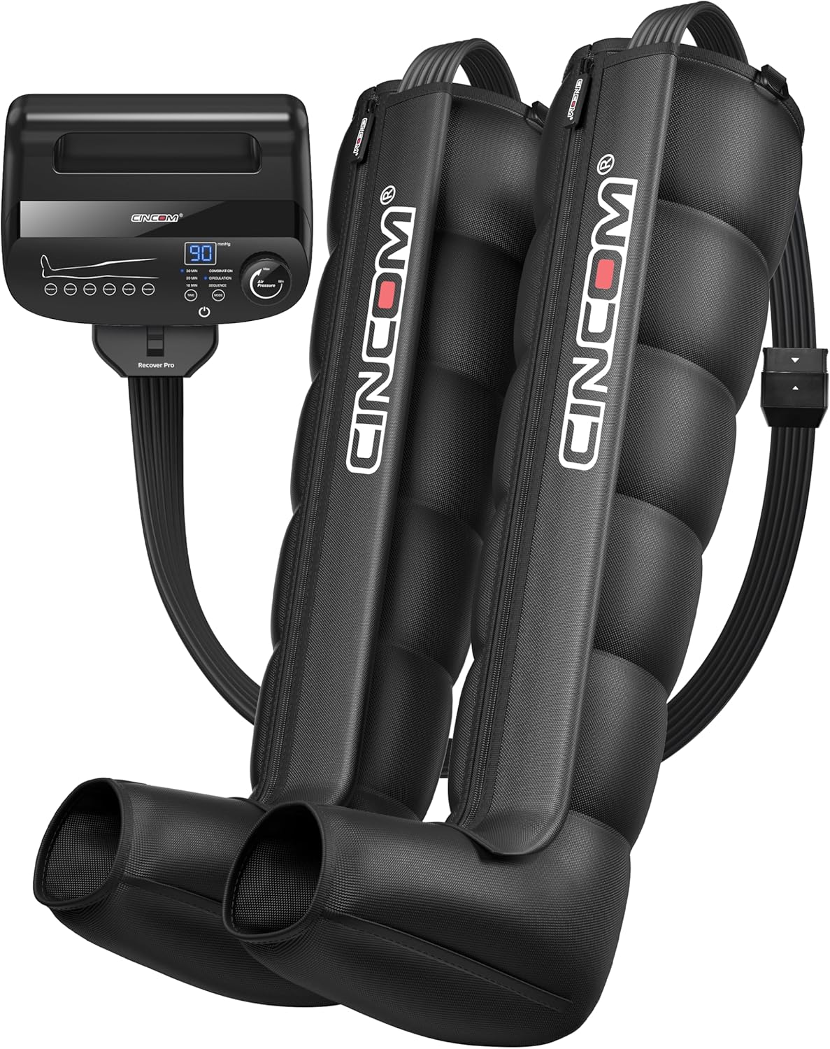 CINCOM Air Compression Recovery System - 6-Zone Professional Dynamic Pressure Leg Massager Boots for Circulation Improvement & Muscle Recovery, Compression Therapy for Athletes, FSA-HSA Eligible