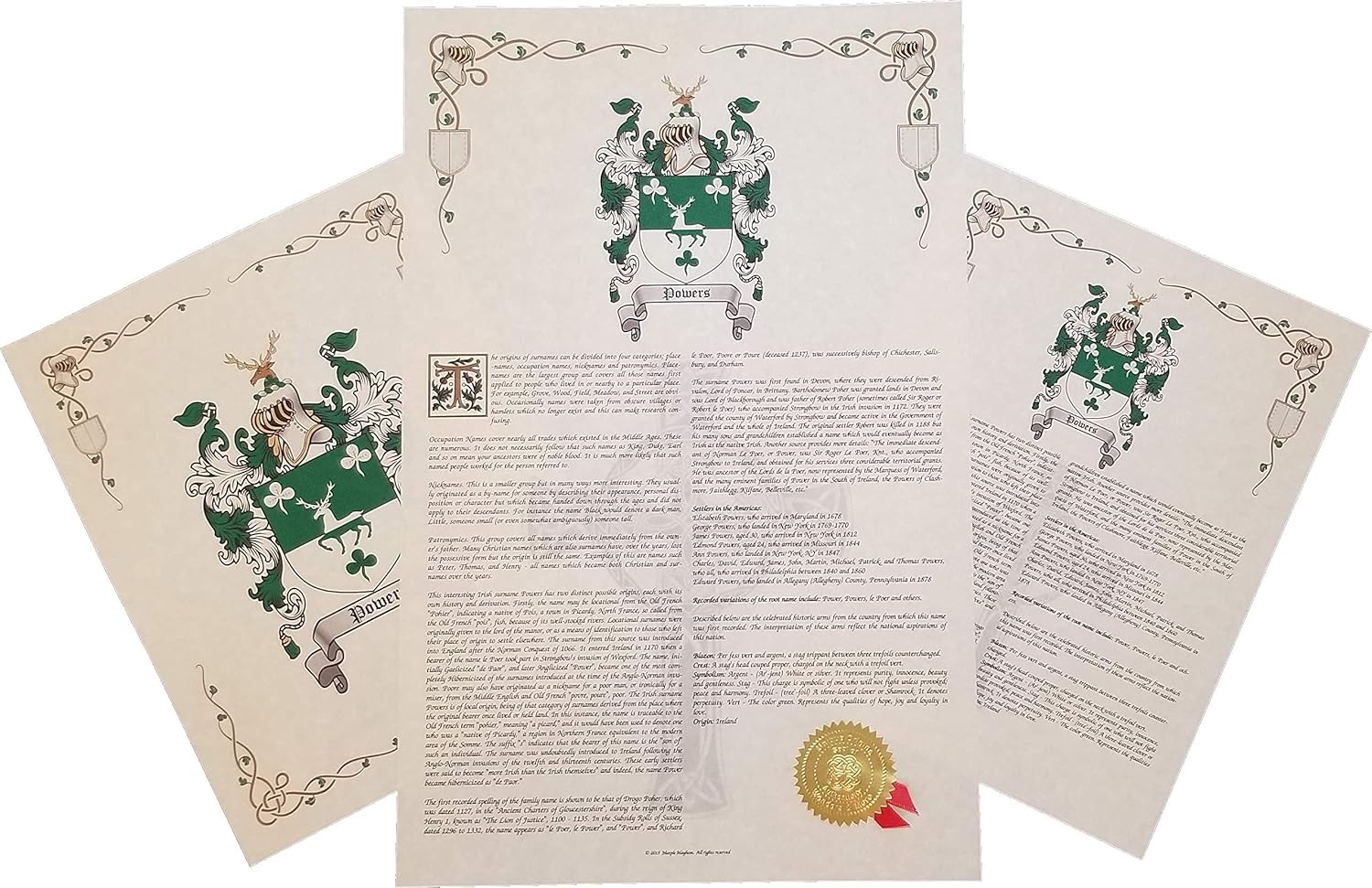 Mr Sweets Fitman - Coat of Arms, Crest & History 3 Print Combo - Surname Origin: English England