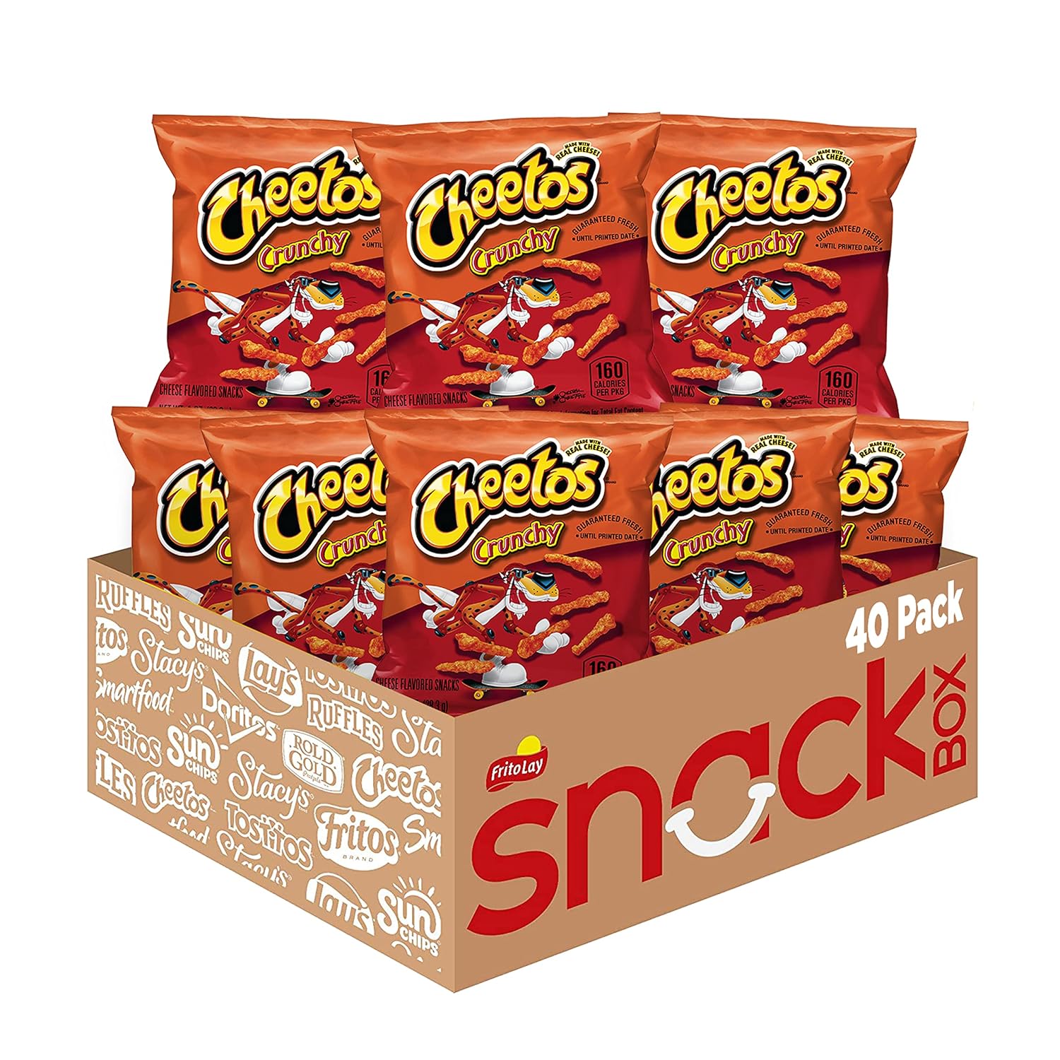 Cheetos Crunchy Cheese Flavored Snacks, Gluten Free, 1 Ounce Single Serve Bags (Pack of 40)