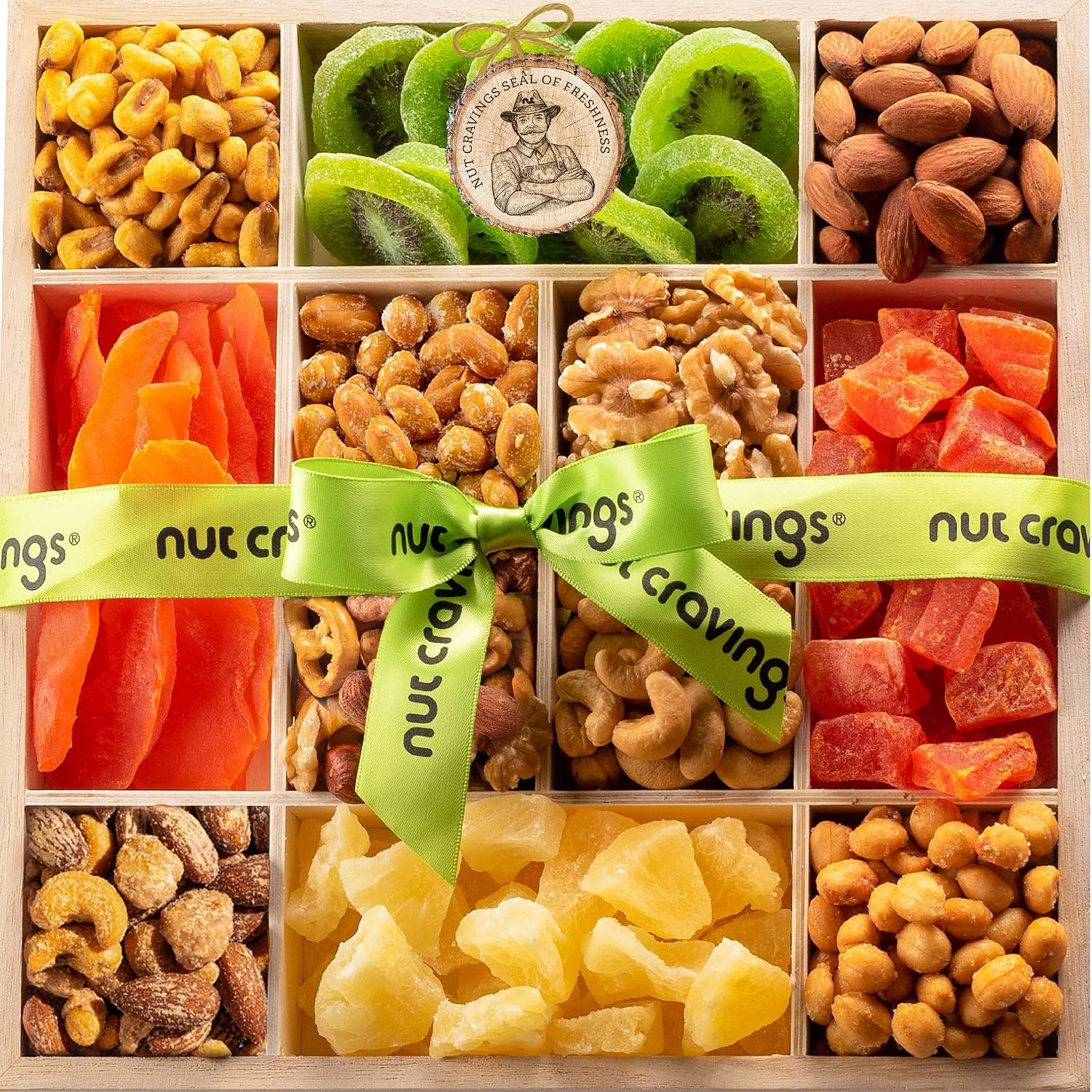 NUT CRAVINGS - Rosh Hashana Gift Basket Dried Fruit & Nuts (12 Assortments)