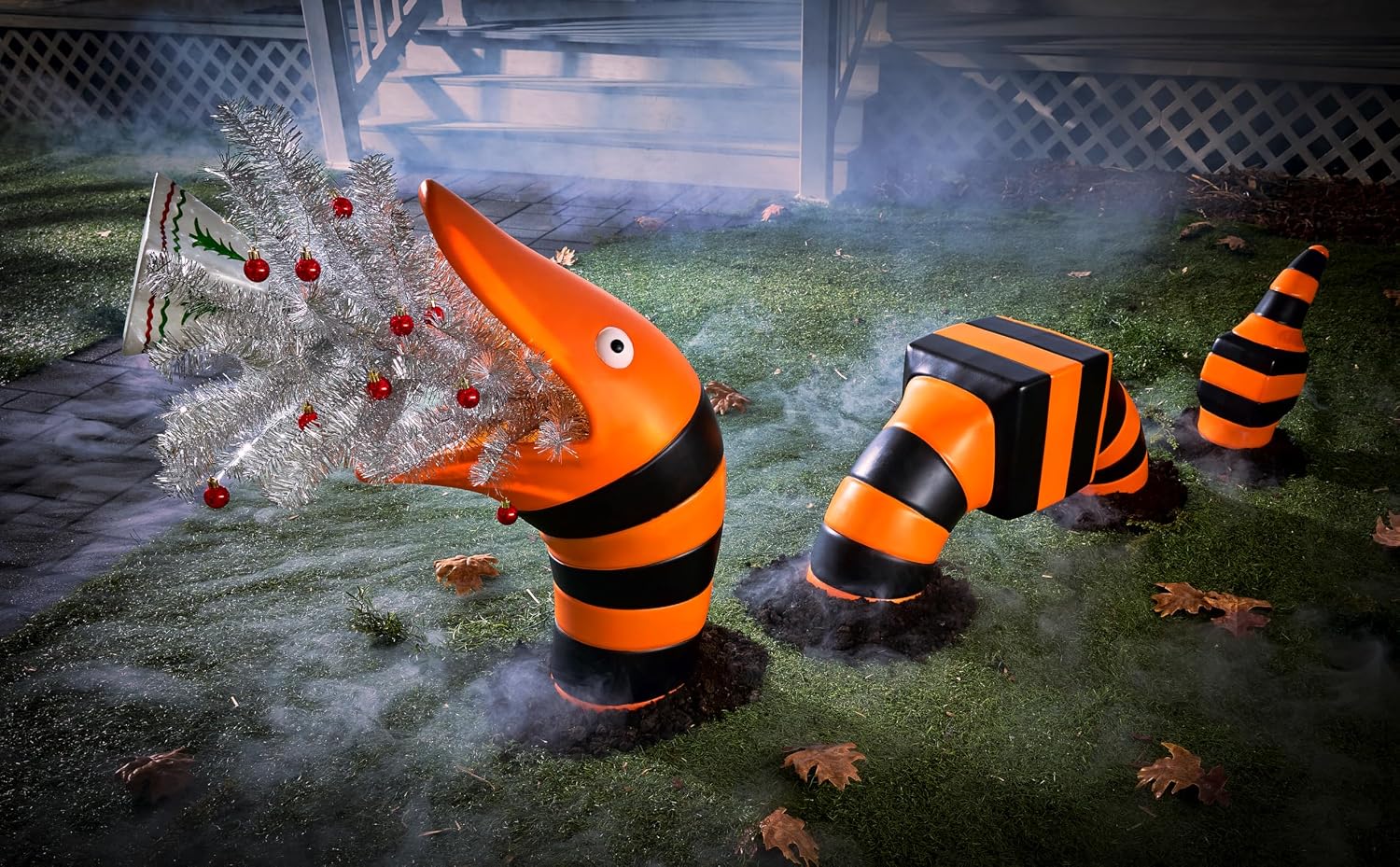 Spirit Halloween The Nightmare Before Christmas Ground Breaking Giant Snake Decoration | Officially Licensed | Outdoor Décor