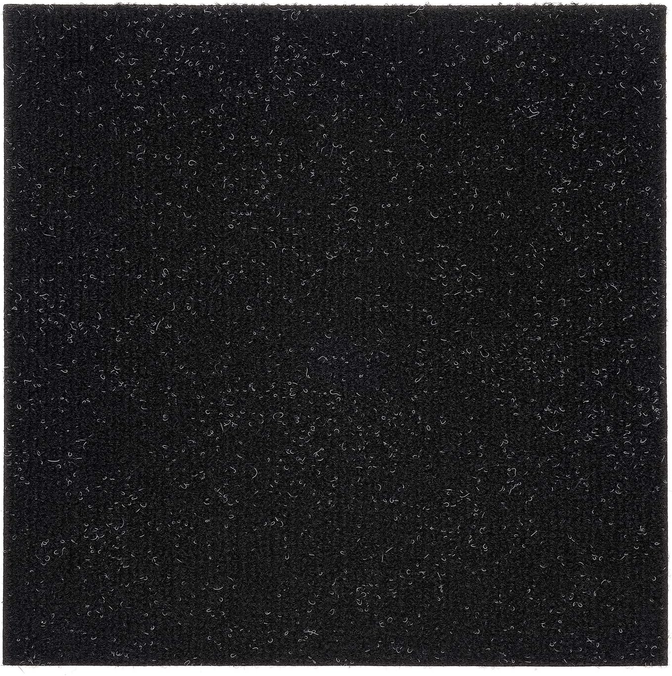 Nexus Self Adhesive 12-Inch Carpet Floor Tiles, 12 Tiles - 12" x 12", Jet Black - Peel & Stick, DIY Flooring for Kitchen, Dining Room, Bedrooms & Bathrooms by Achim Home Decor