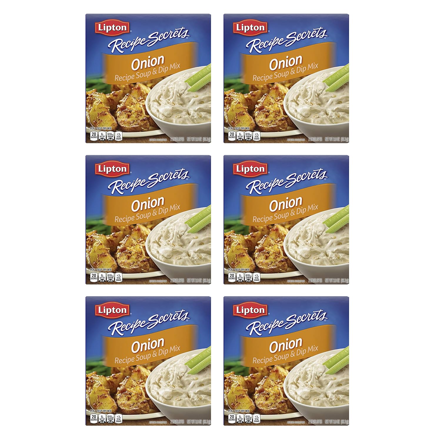 Recipe Secrets Lipton Recipe Soup and Dip Mix For a Delicious Meal Onion Great With Your Favorite Recipes, Dip or Soup Mix 2 oz (Pack of 6)