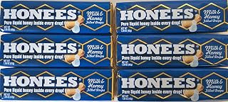 Honees All Natural Milk & Honey Flavor Honey Filled Drops 9 Count (Pack of 6)
