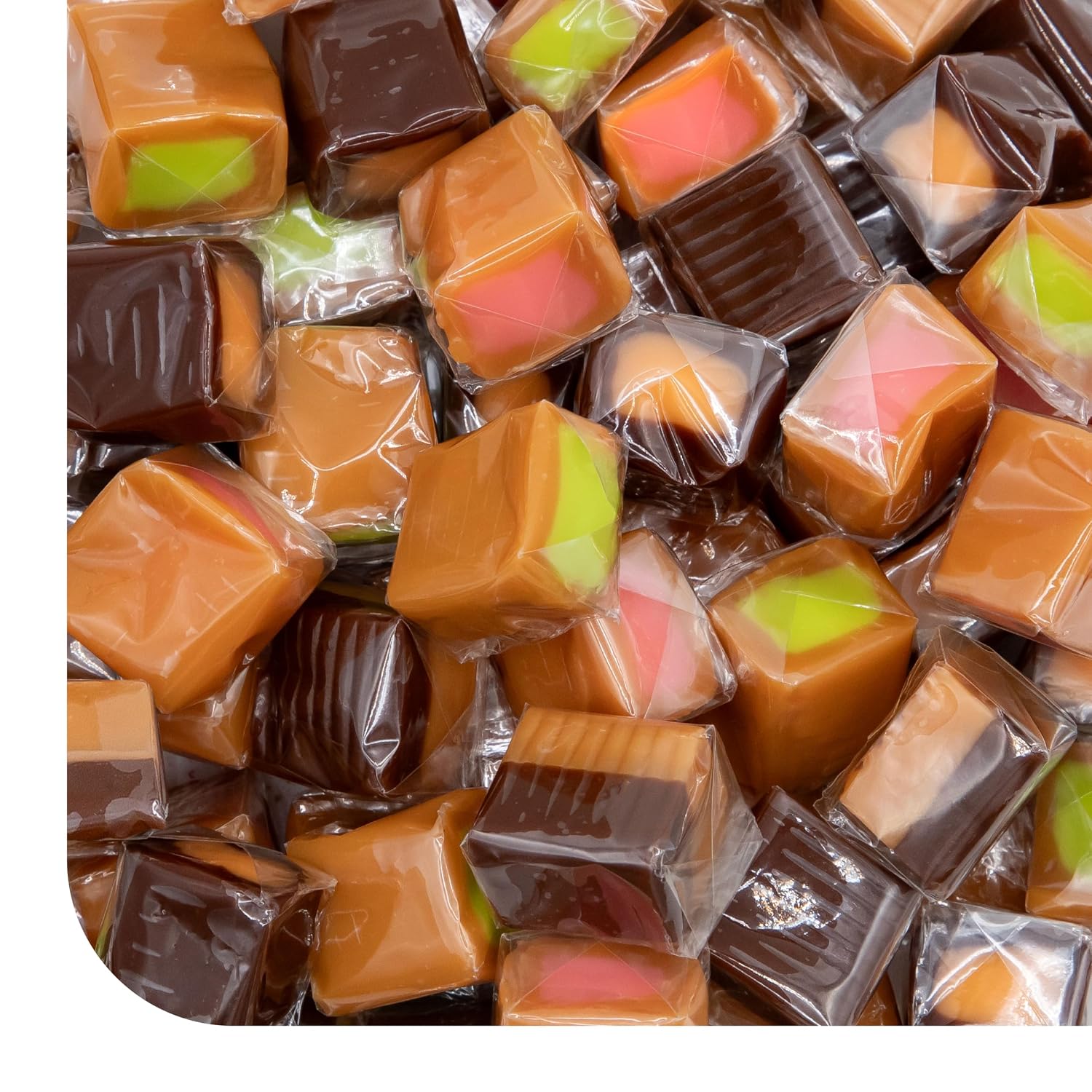 Caramel Candy Mix, Filled Caramels Individually Wrapped - 2 Lb Pack