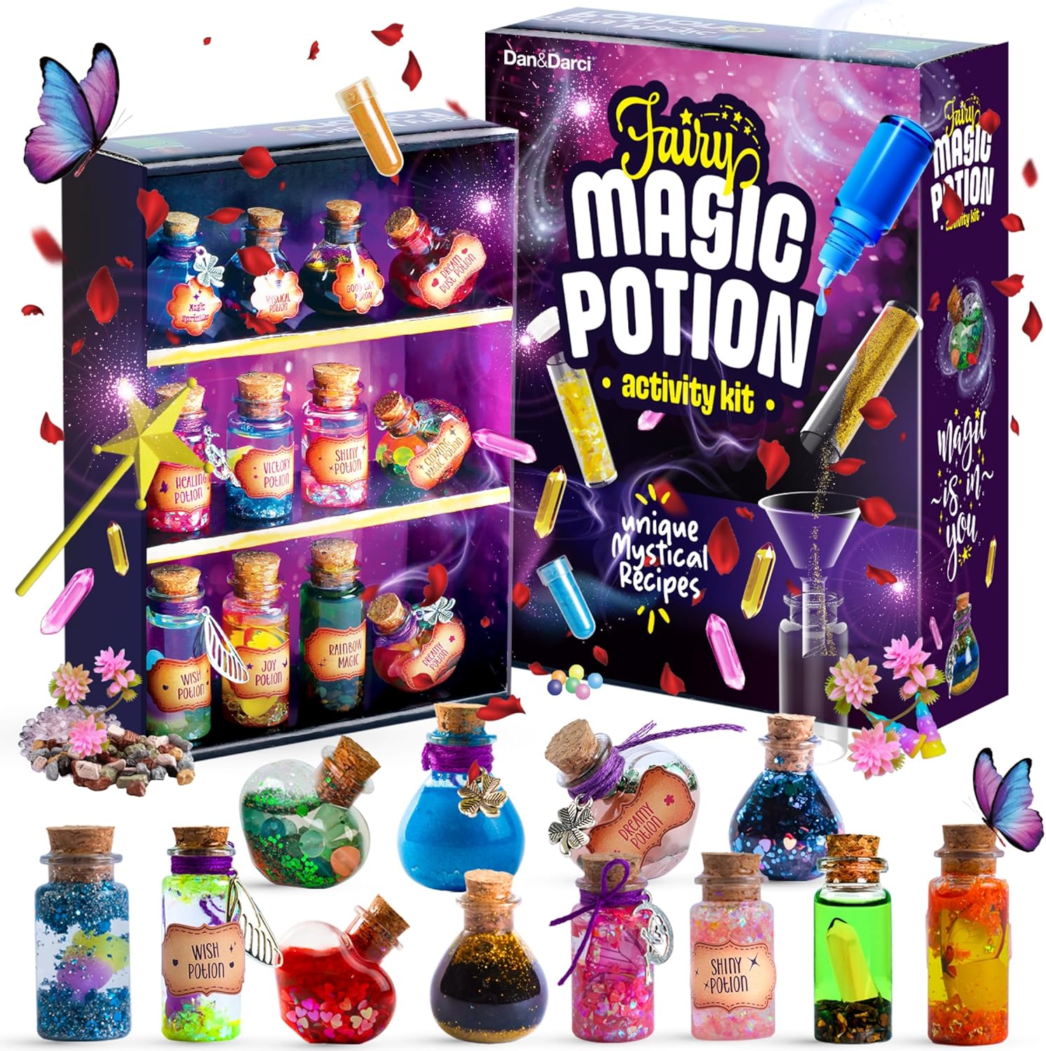 Dan&Darci Fairy Magic Potion Kit for Kids - Easter Gifts for Girls - 6 7 8 9 10 Year Old Girl Gift Ideas - Toys 8-10 7-8 - Arts and Crafts for Kid Ages 6-8 Years - Magical Workshop Craft Kits